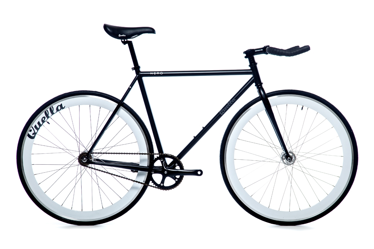Single Speed Bike – Fixie Bicycle – White / Black – 58cm ( 5′ 11″ to 6′ 1″ ) – Steel Frame – Quella Bicycles