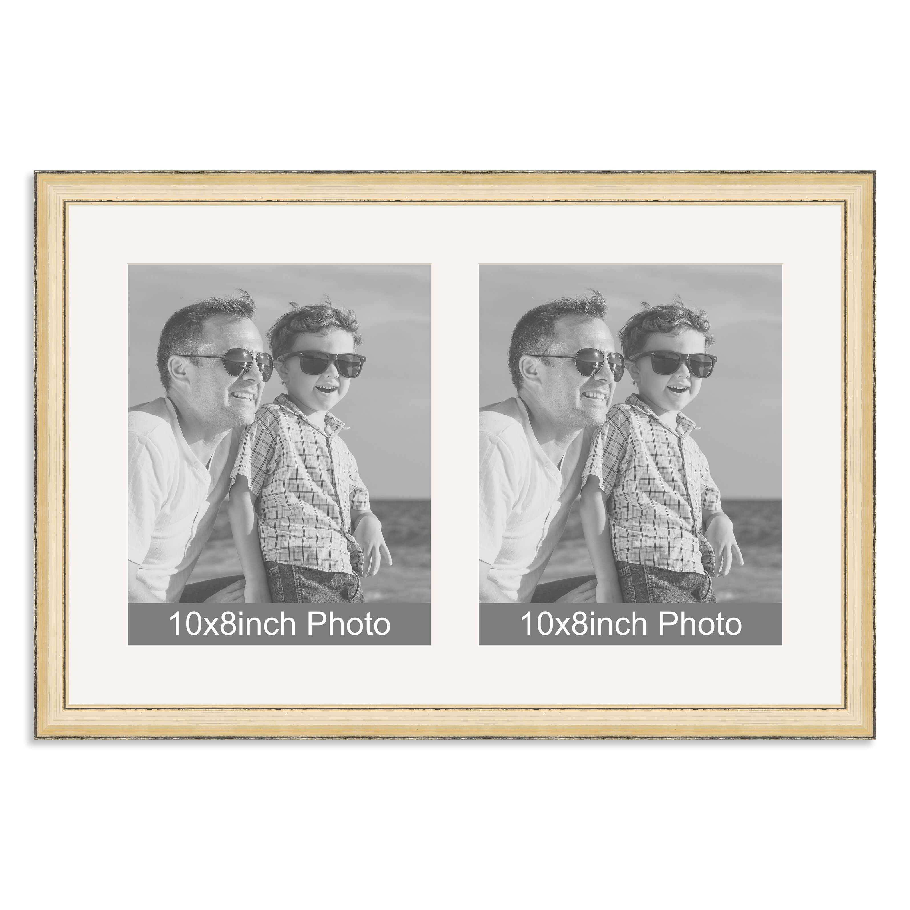 Gold Multi Aperture Frame for two 10×8/8x10in Photos