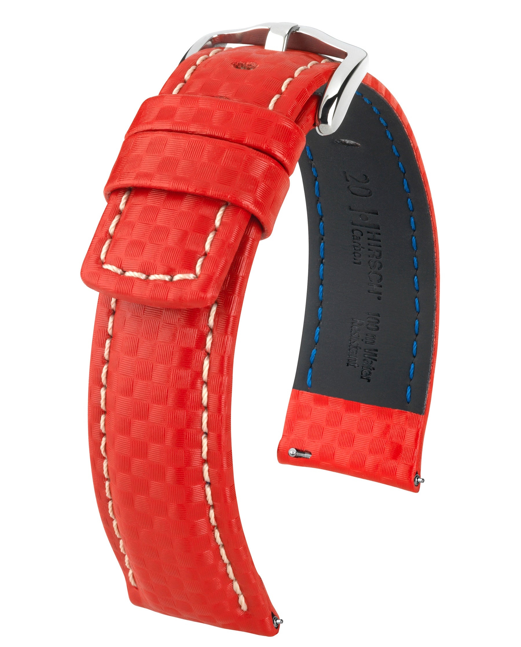 Hirsch Carbon Watch Band Red- 22mm – Strapped For Time