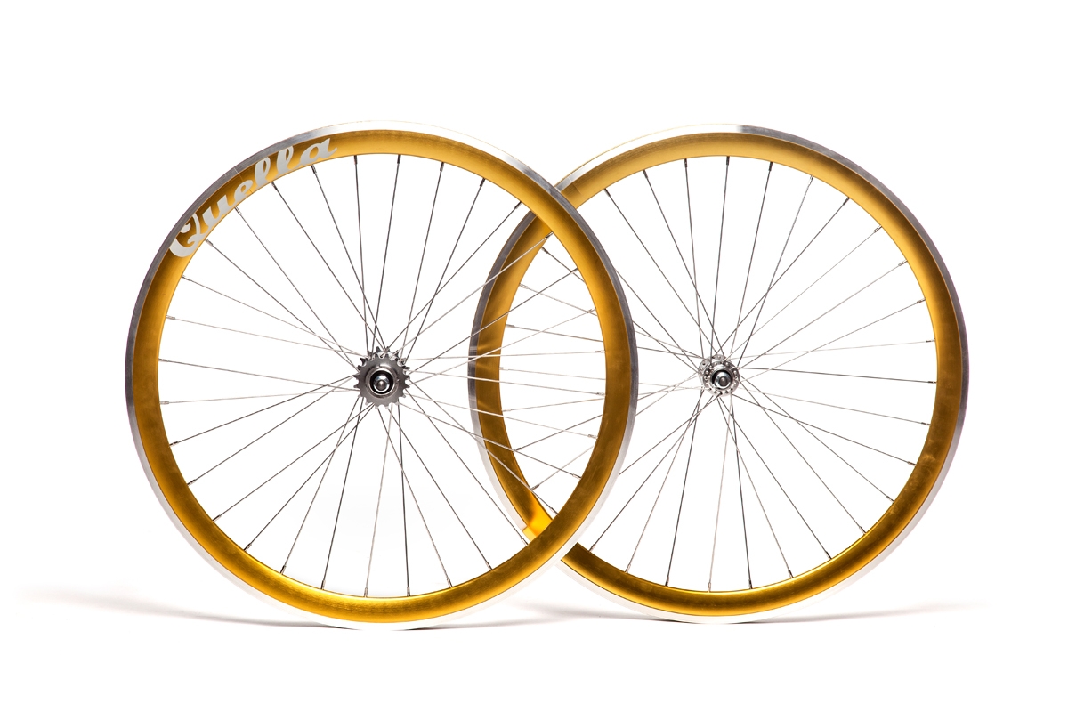 Gold Wheelset – 40mm Deep-V 700c Complete – Double-Wall Alloy – Quella Bicycles