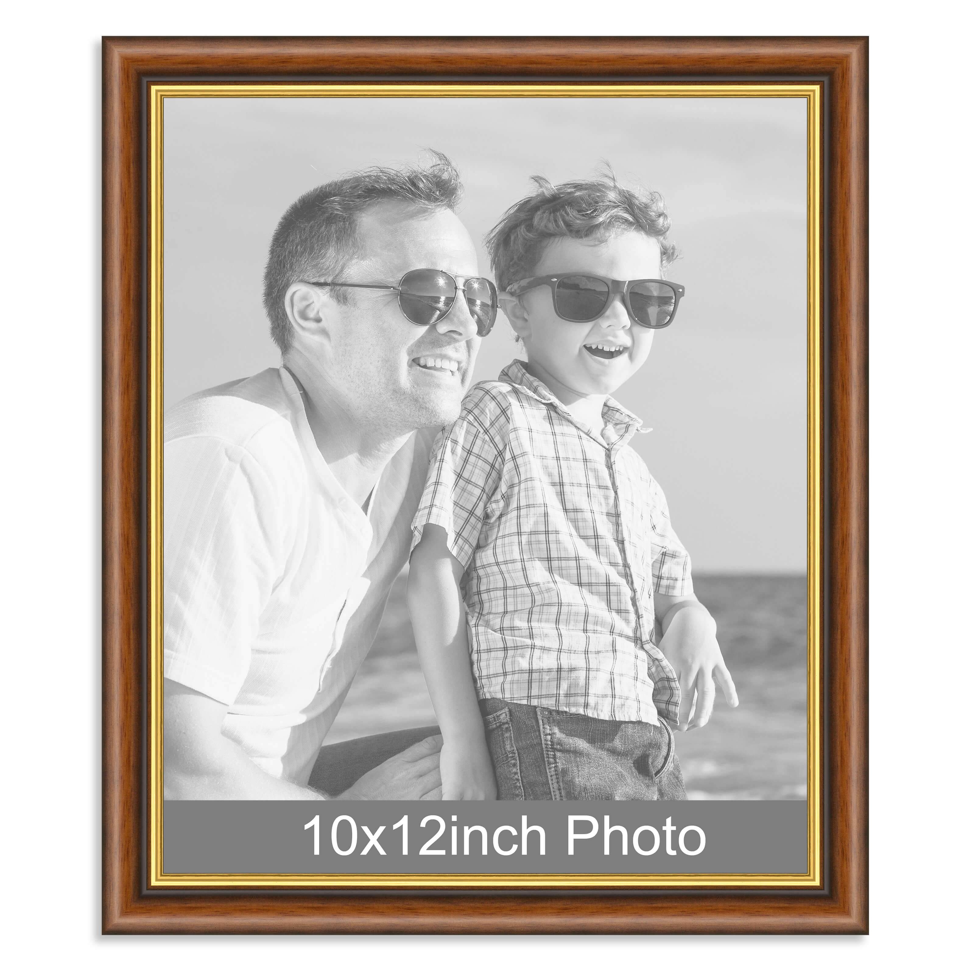10 x 12inch Mahogany and Gold Wooden Photo Frame for a 10×12/12x10in photo