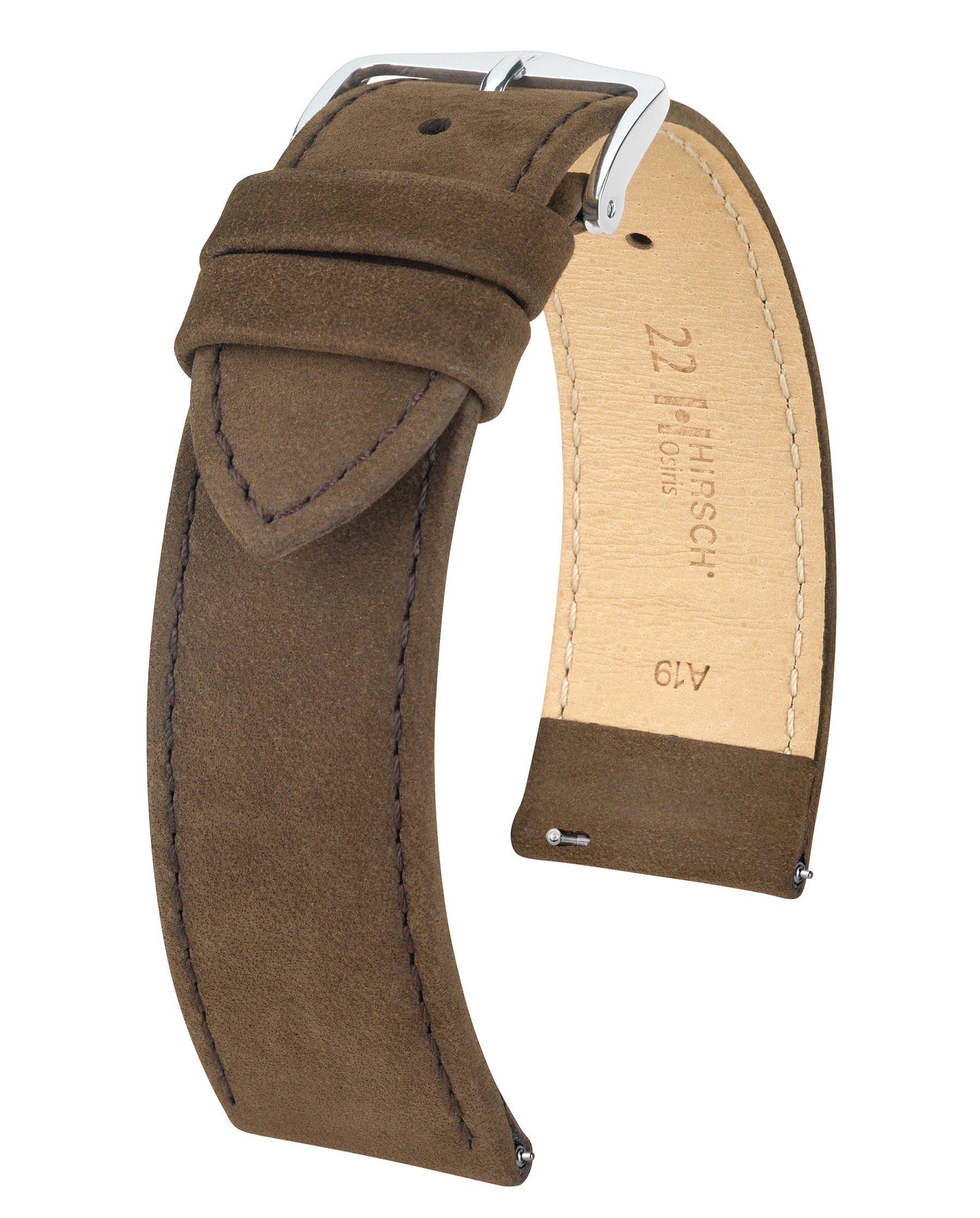 Hirsch Osiris Nubuck Watch Band Brown- 18mm – Strapped For Time