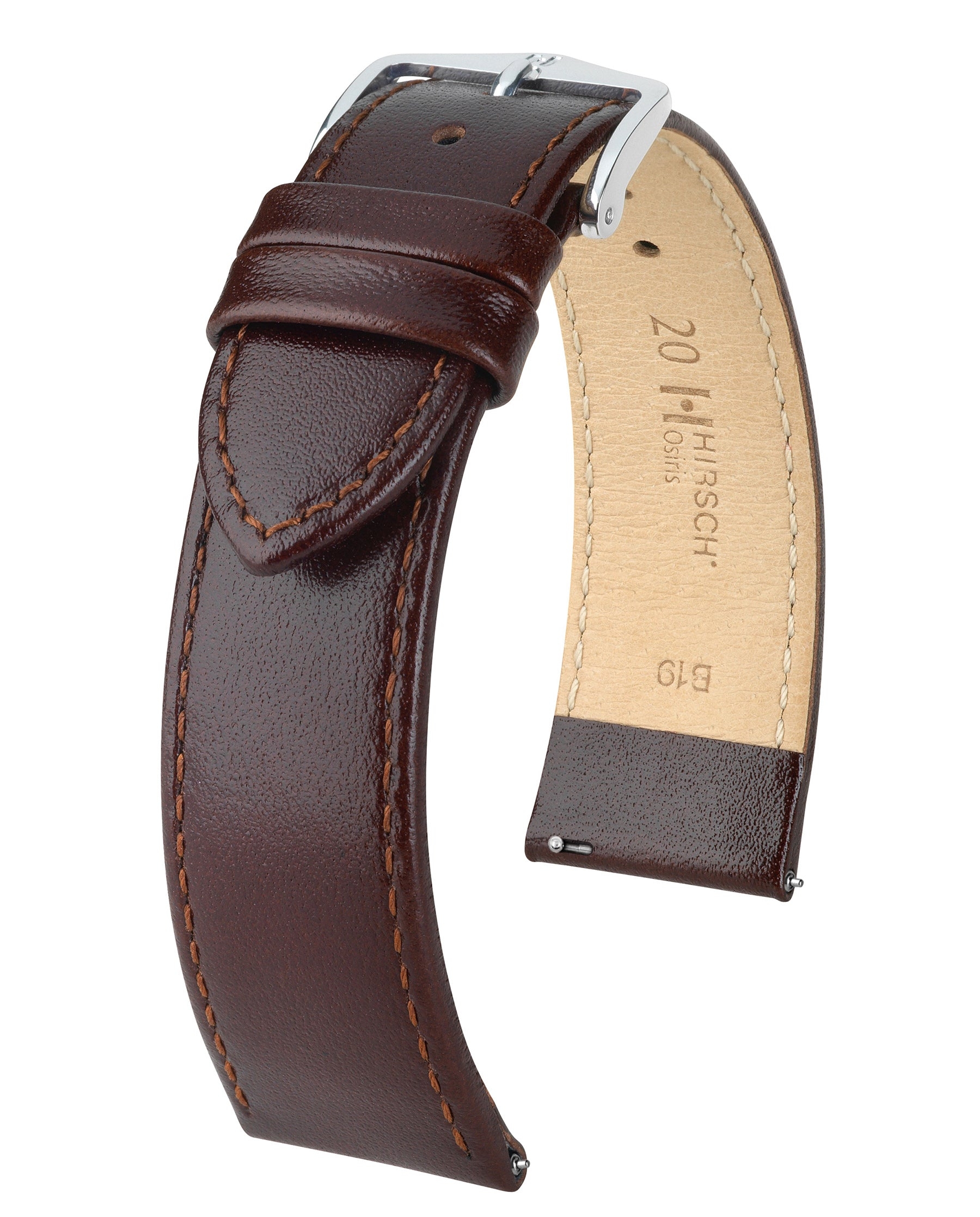 Hirsch Osiris Box Leather Brown- 20mm – Strapped For Time