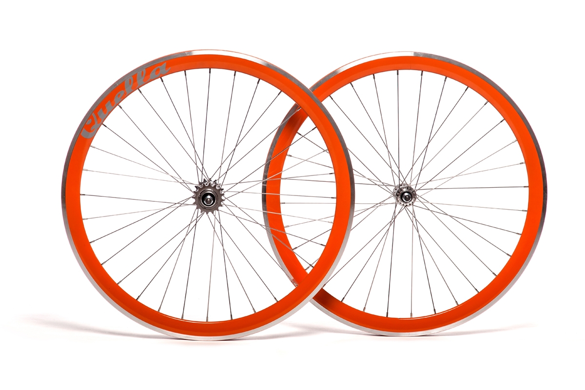 Orange Wheelset – 40mm Deep-V 700c Complete – Double-Wall Alloy – Quella Bicycles