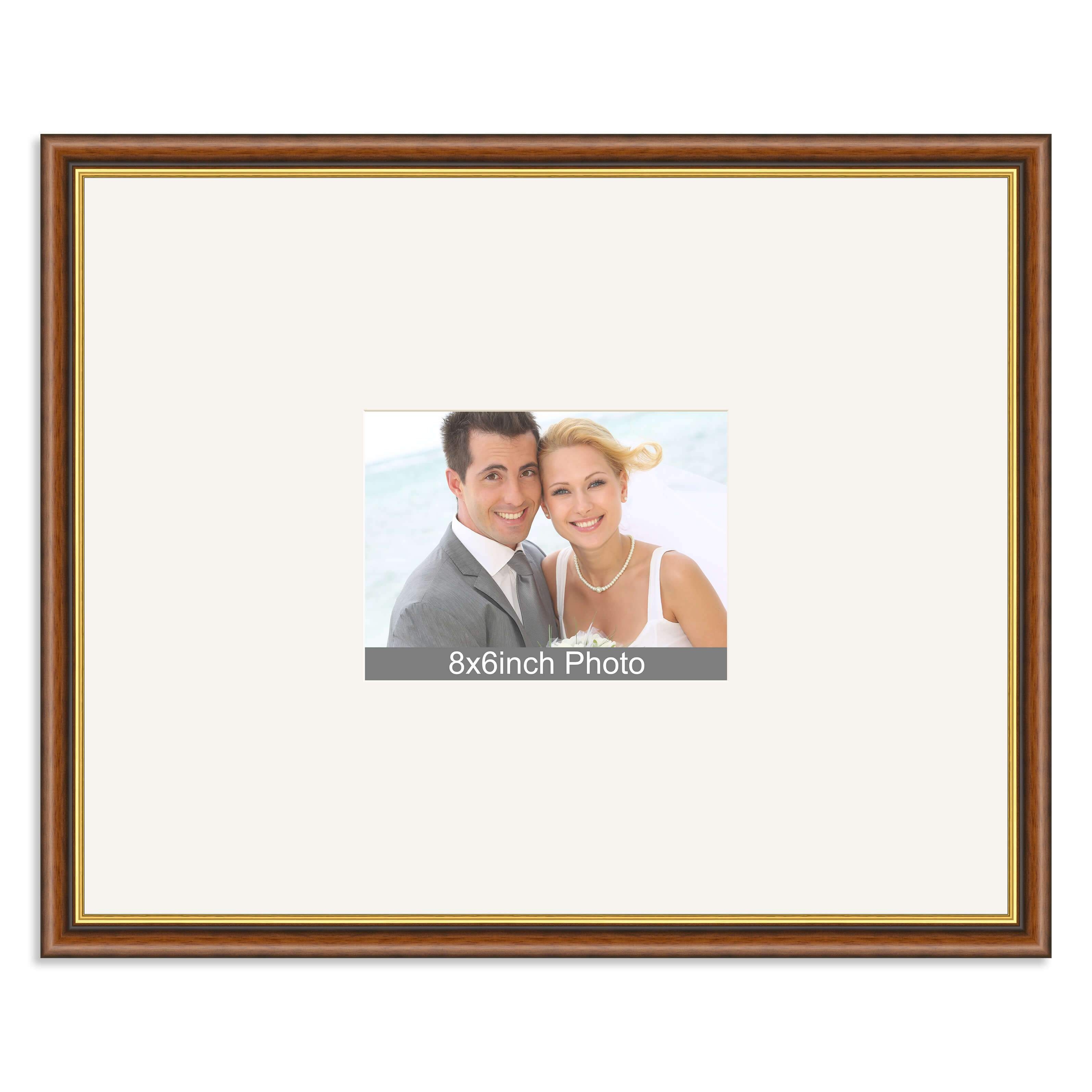 Mahogany & Gold Wooden Wedding & Special Occasion Signing Frame for a 8×6/6x8in Photo