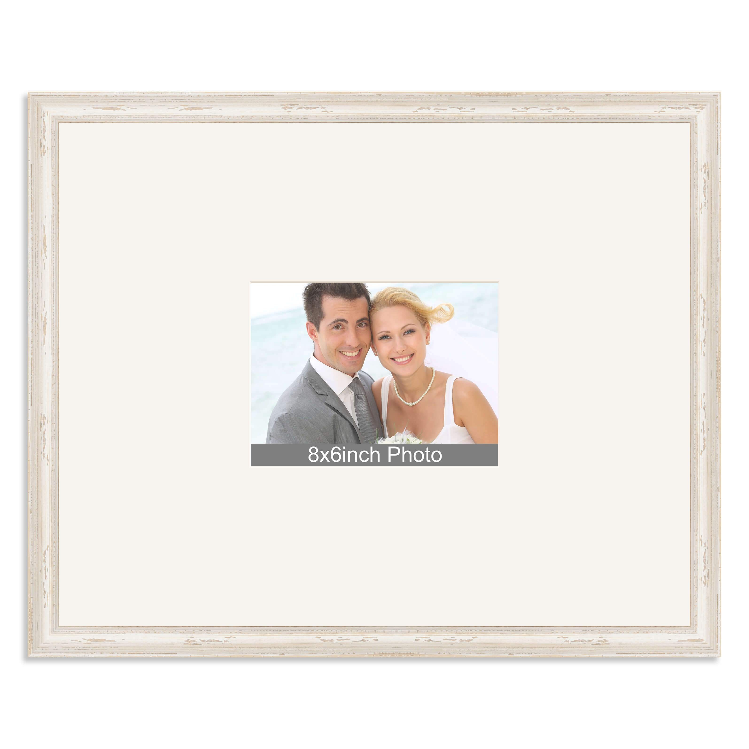 White Shabby Chic Wedding & Special Occasion Signing Frame for a 8×6/6x8in Photo
