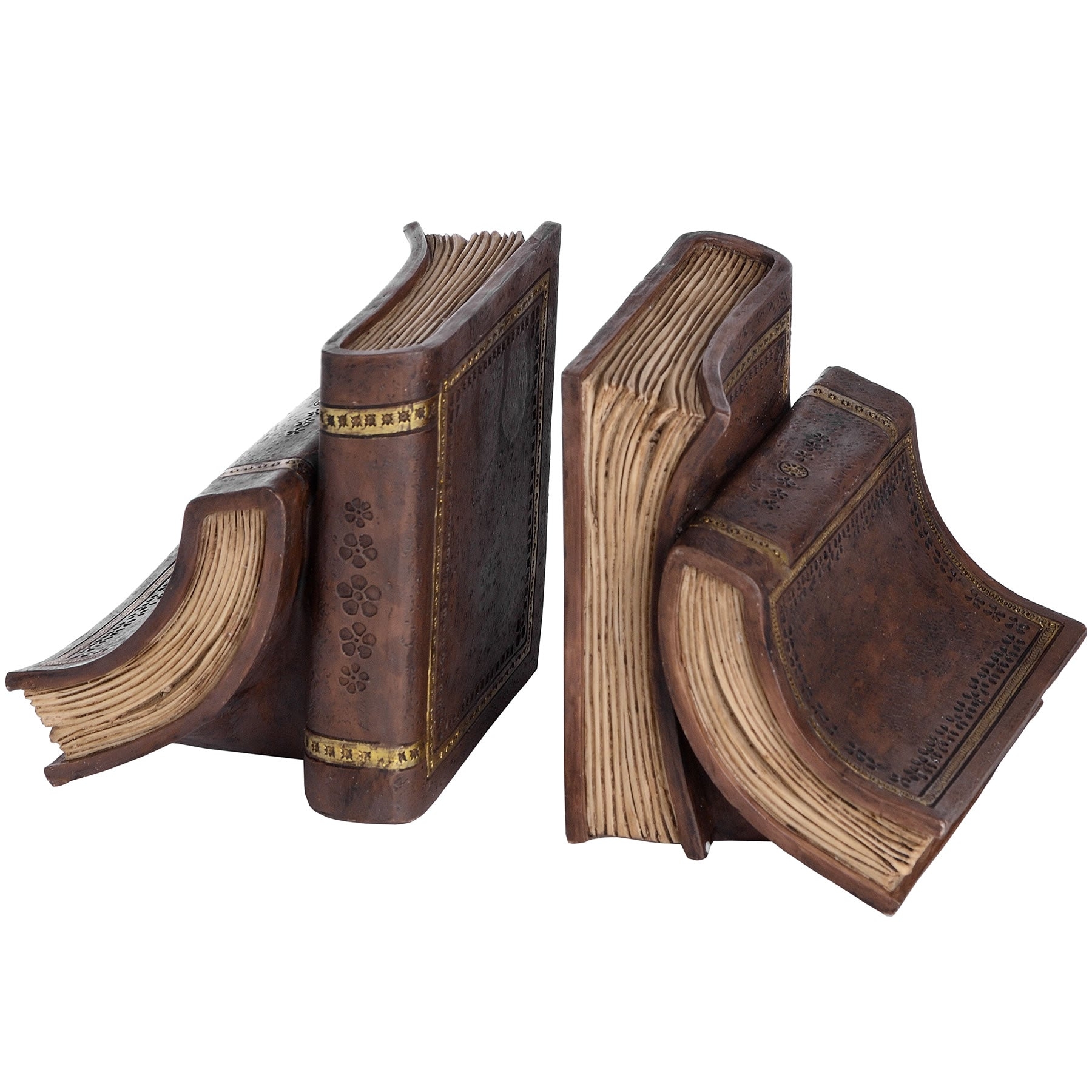 Pair of Old Books Bookends Brown & Resin – Honeymaid Interiors