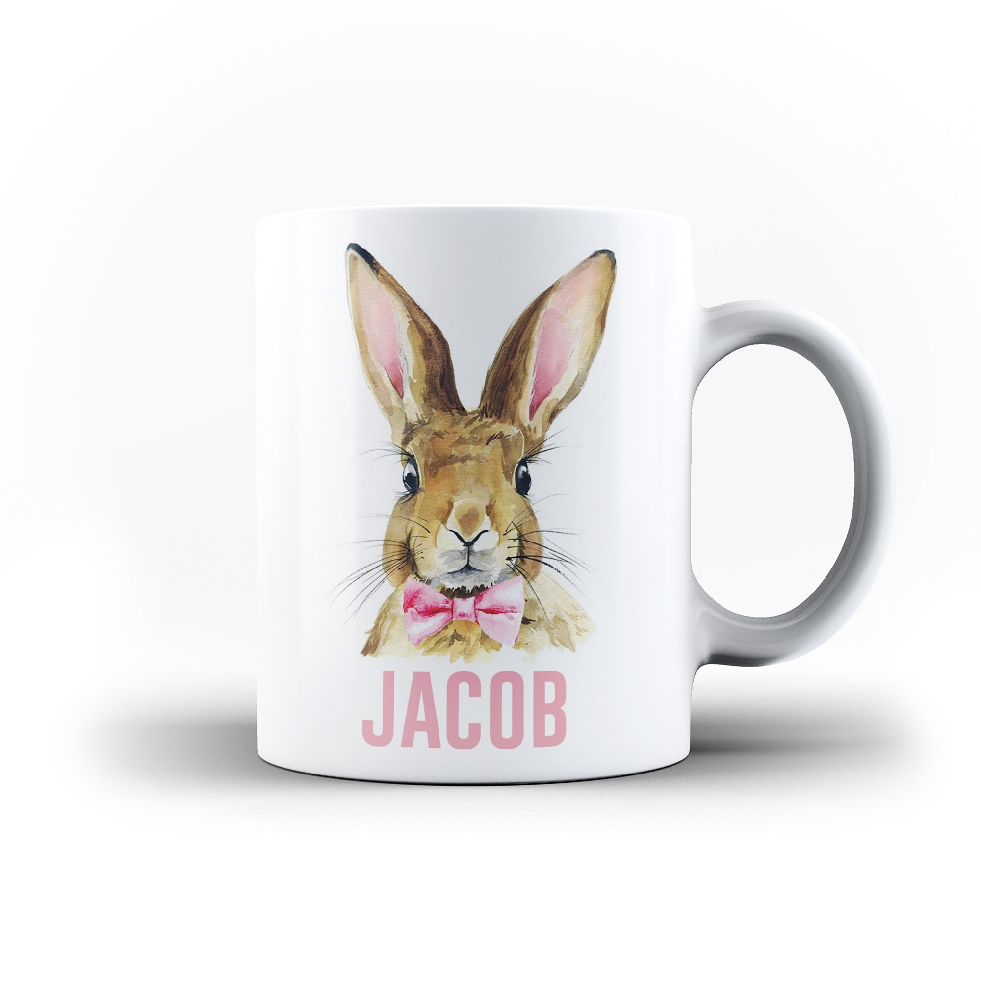 Personalised Name Happy Easter Mug For Kids Bunny Face Rabbit Ears Coffee Mugs, Magic Mug – Ai Printing