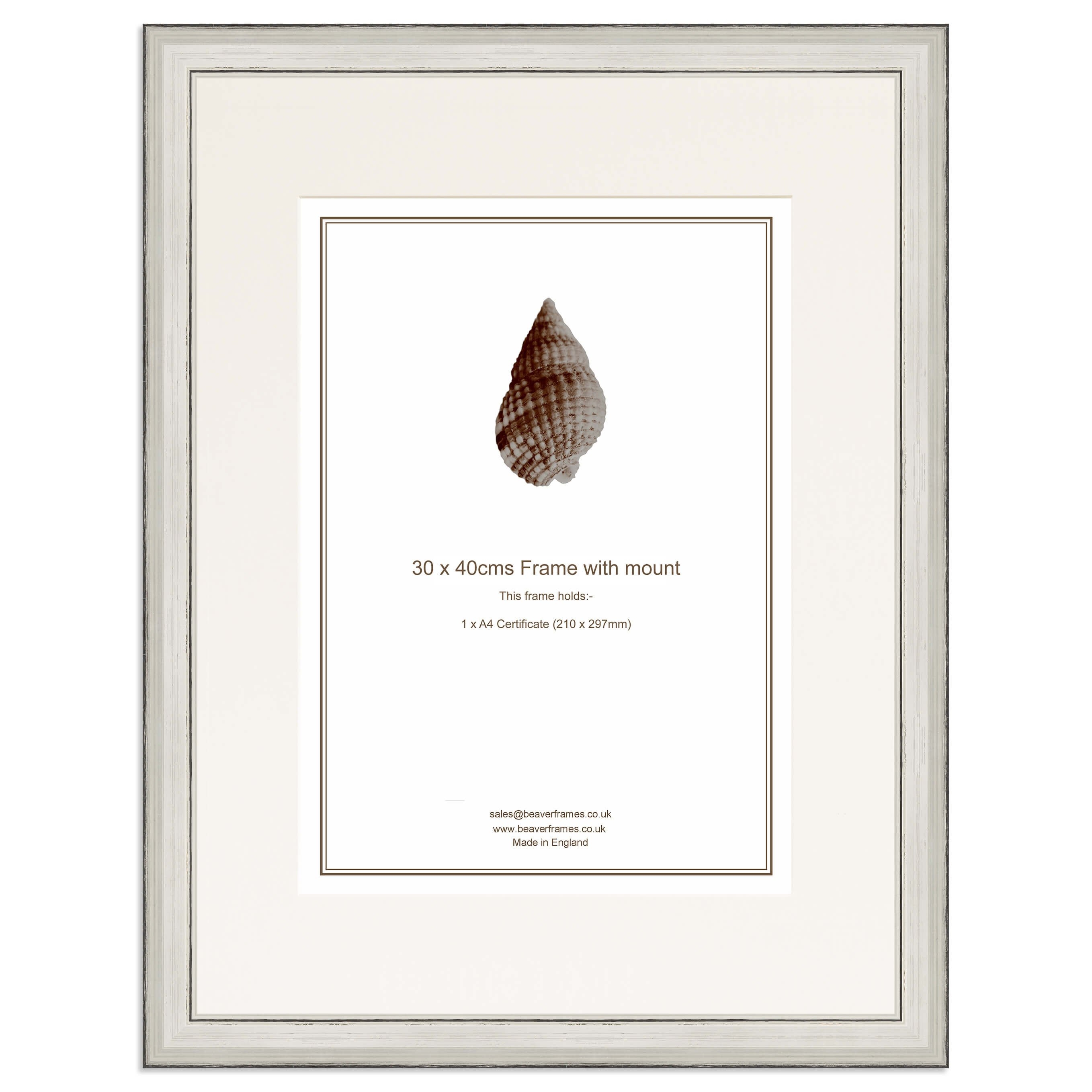 Elite Collection: Silver frame and mount for an A4 Certificate