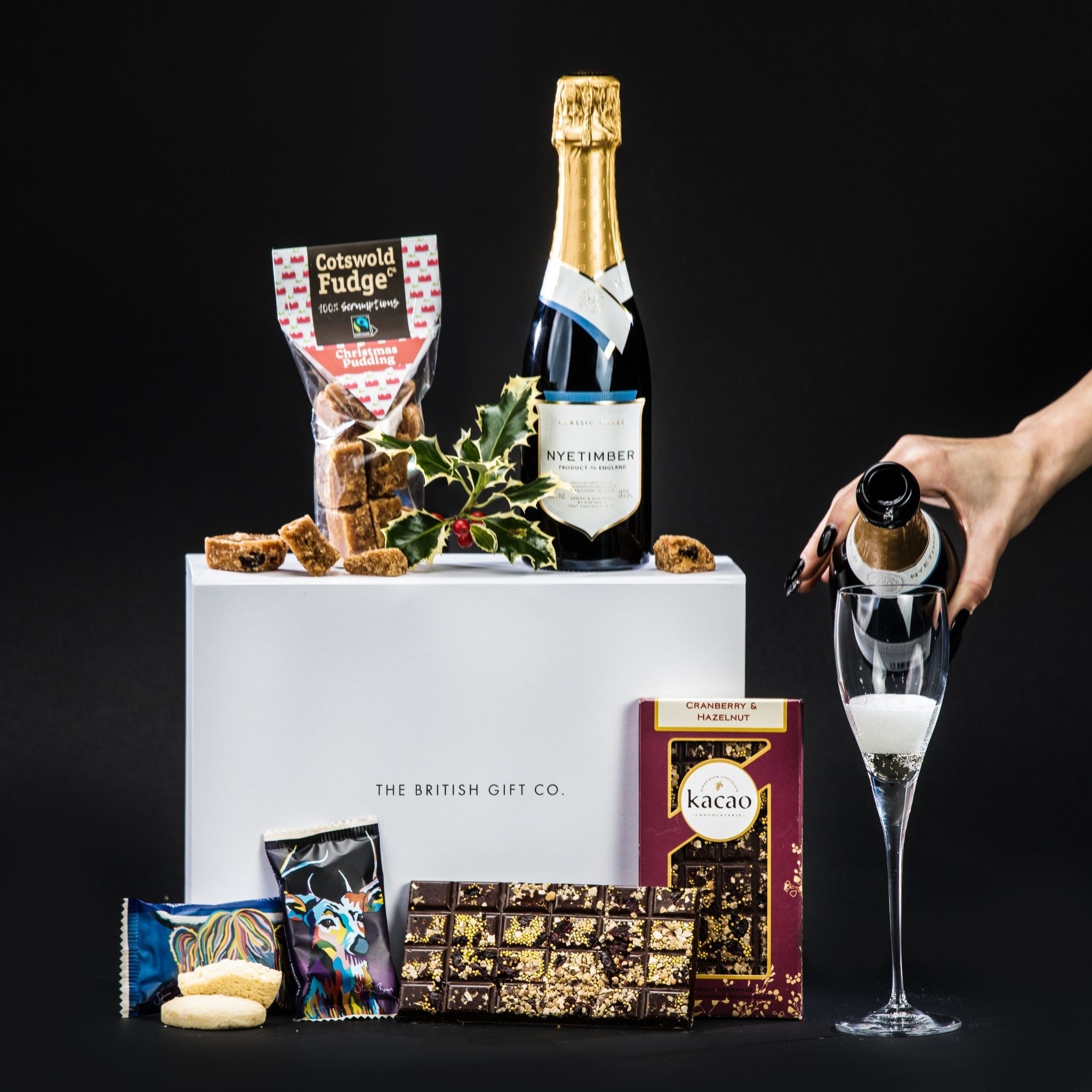 Luxury Christmas Gift Box with Chocolate & Sparkling Wine – The British Gift Co.