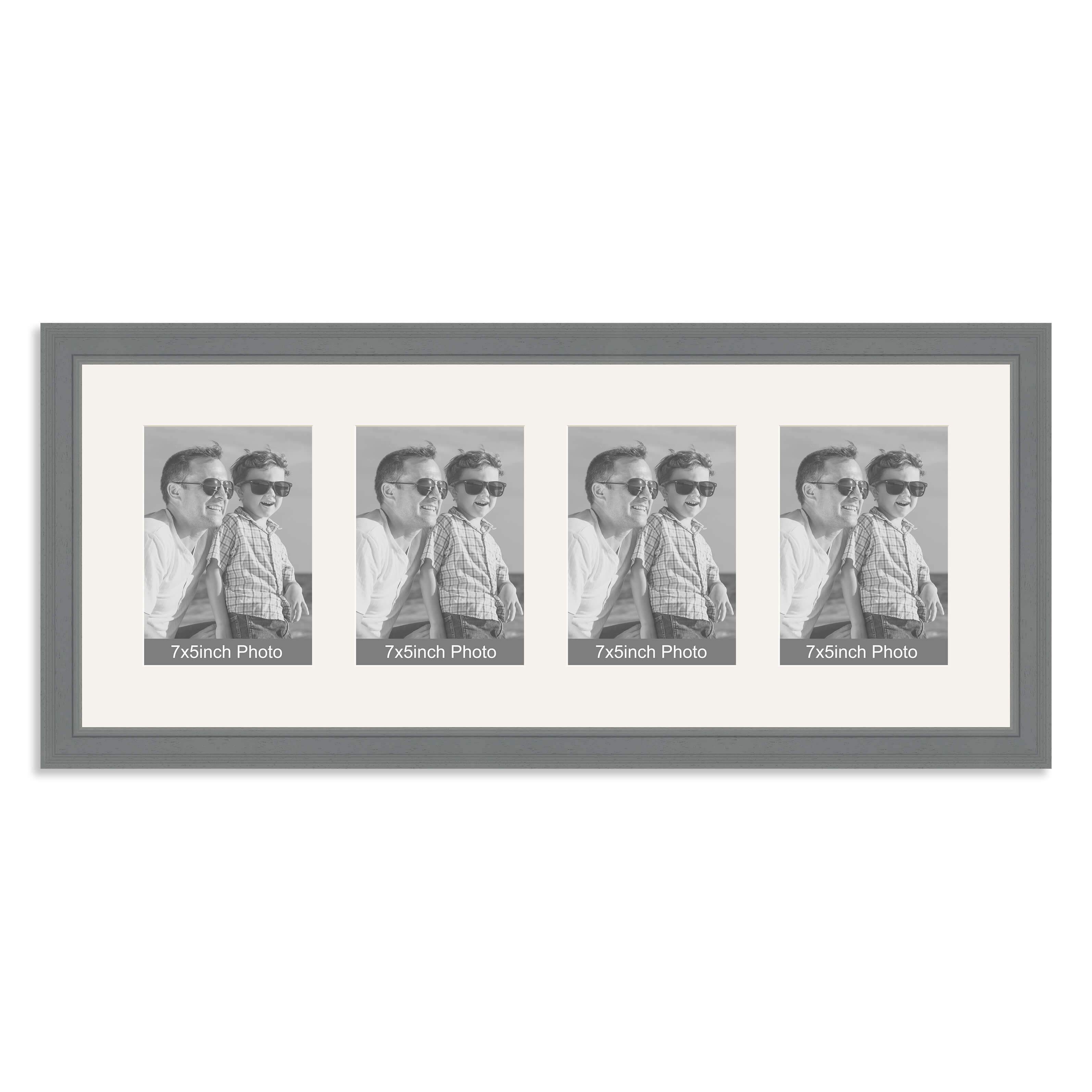 Grey Multi Aperture Photo Frame for four 7×5/5x7in photos