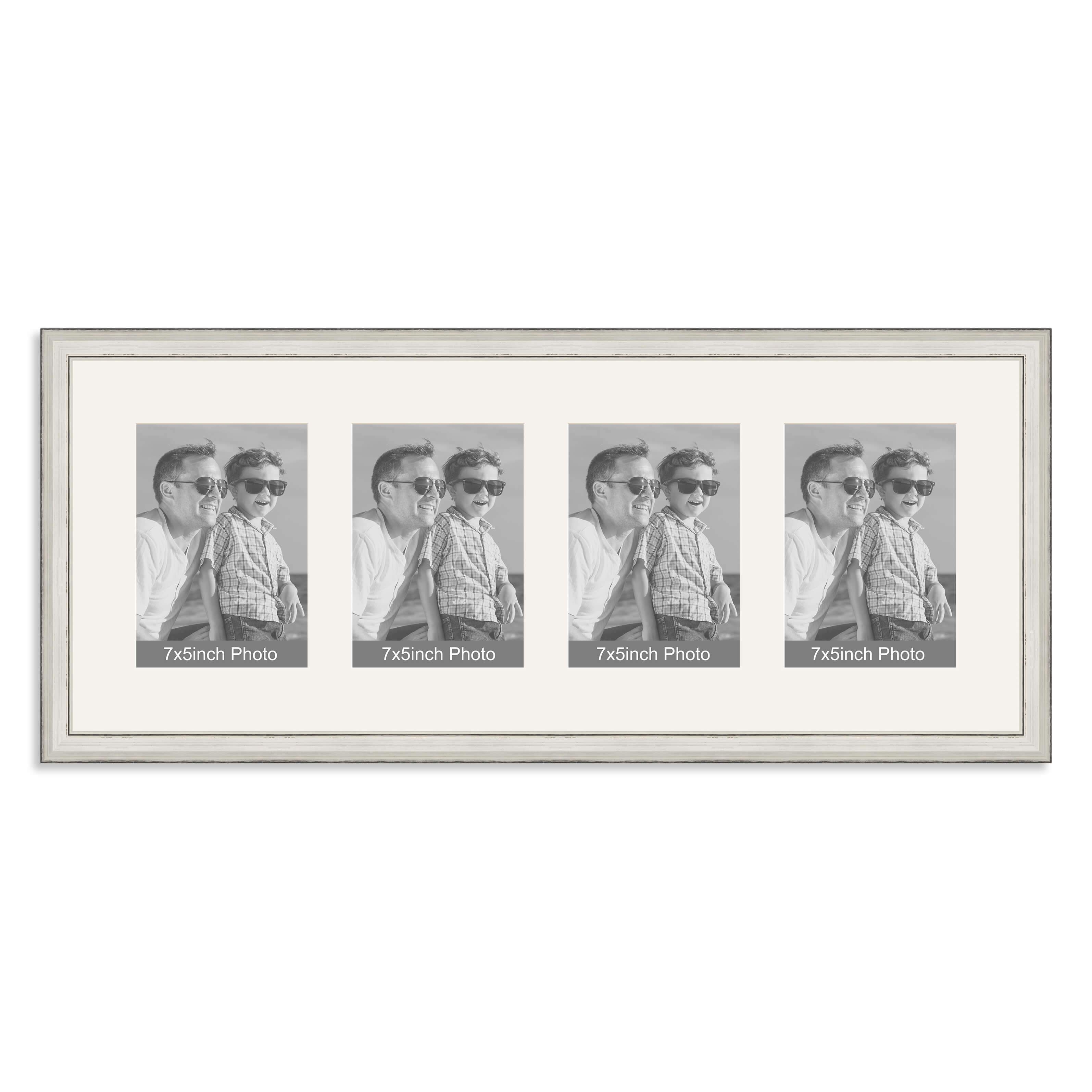 Silver Multi Aperture Photo Frame for four 7×5/5x7in photos