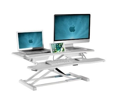 Desktop Gas-Spring Sit-Stand Workstation – White – Up Standesk