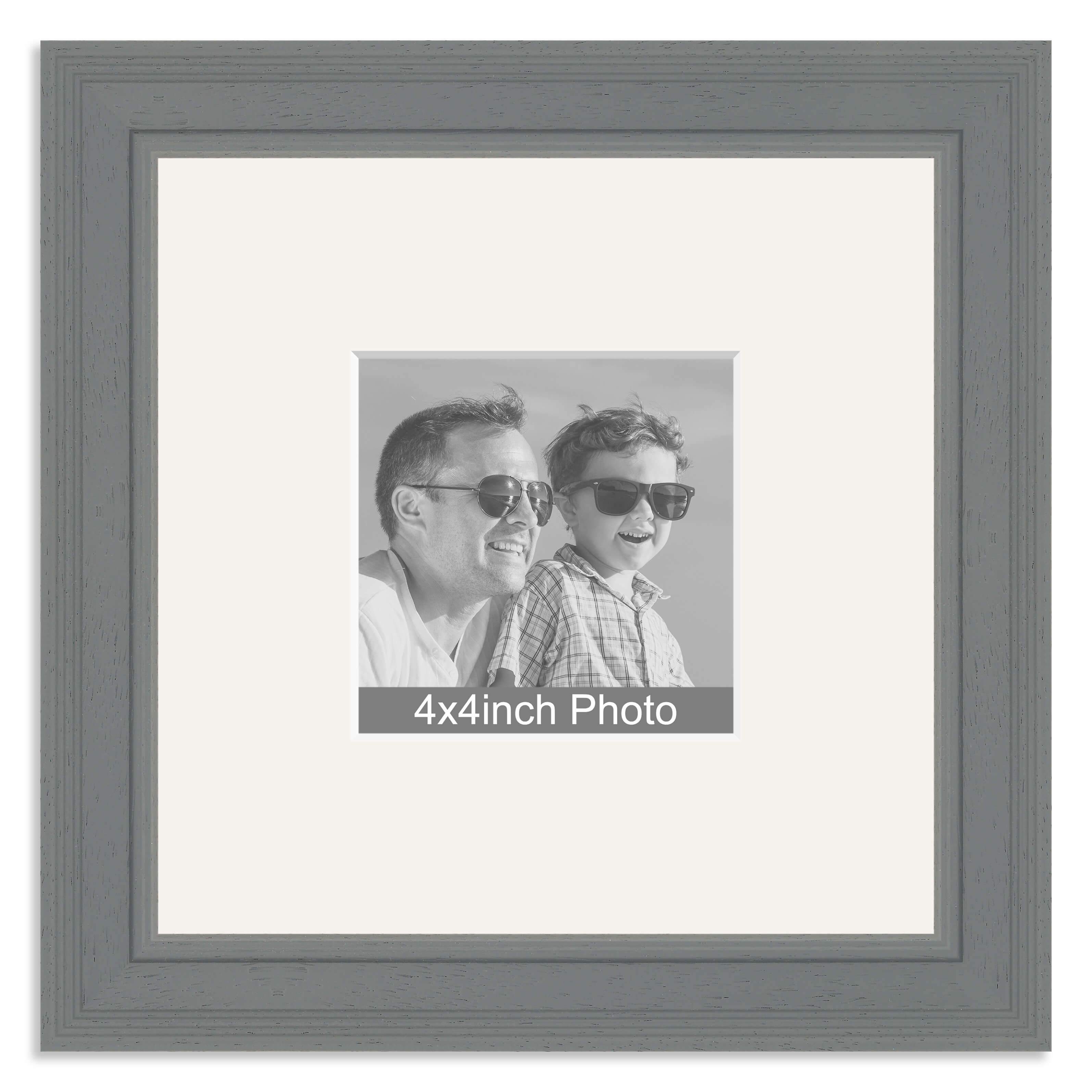 Grey Wooden Instagram Photo Frame with mount for a 4x4in Photo