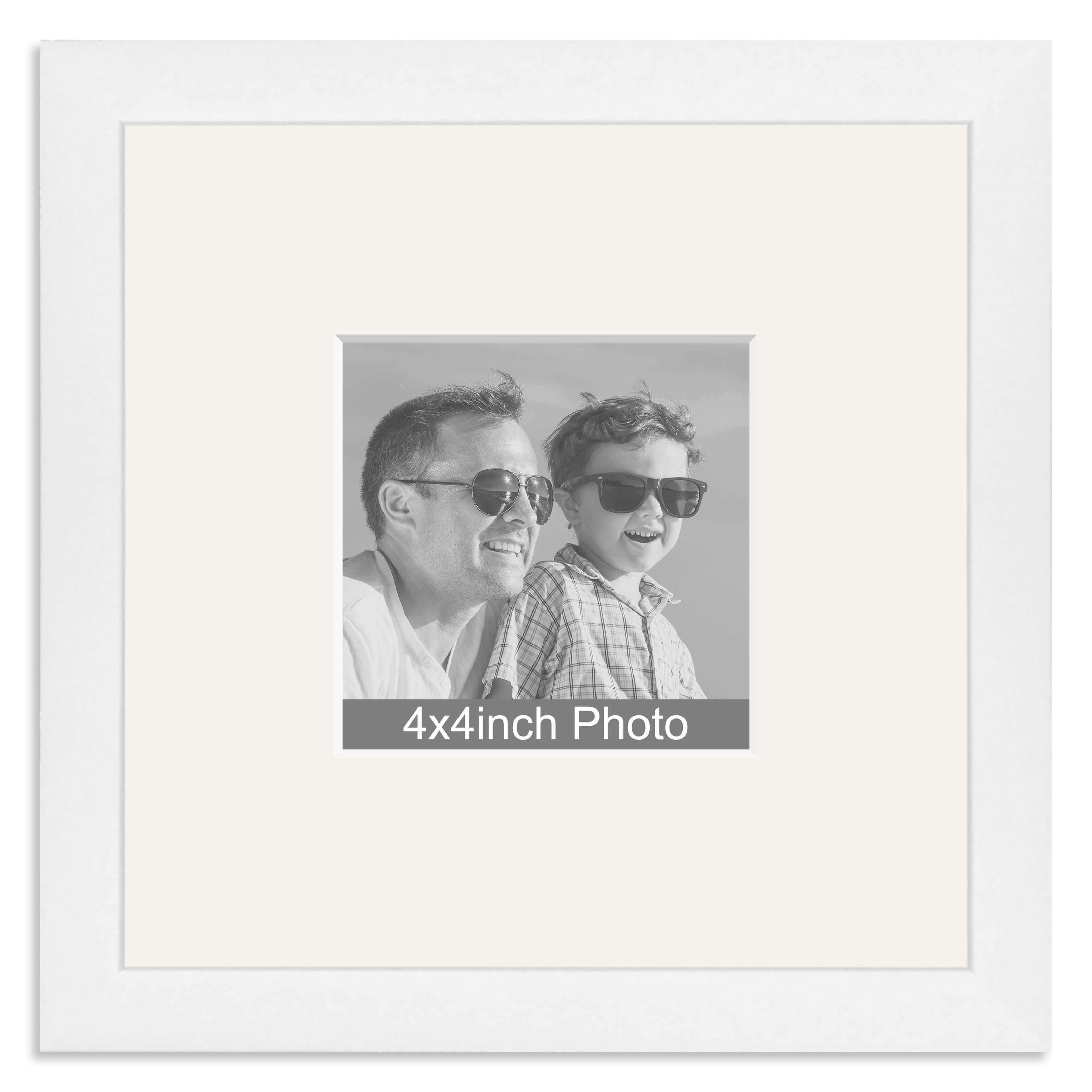 White Wooden Instagram Photo Frame with mount for a 4x4in Photo