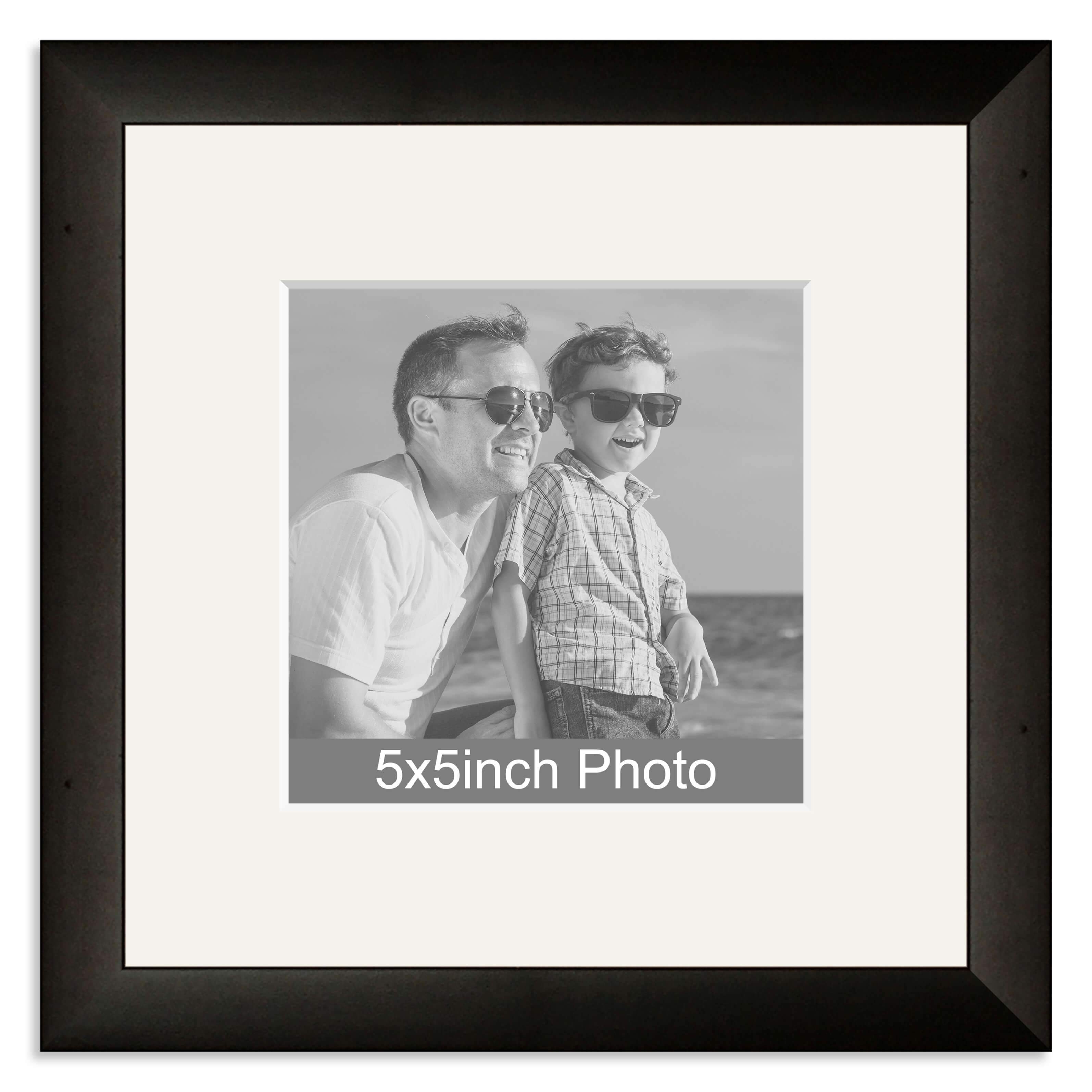 Black Wooden Photo Frame with mount for a 5x5in Photo – Photo uploaded below