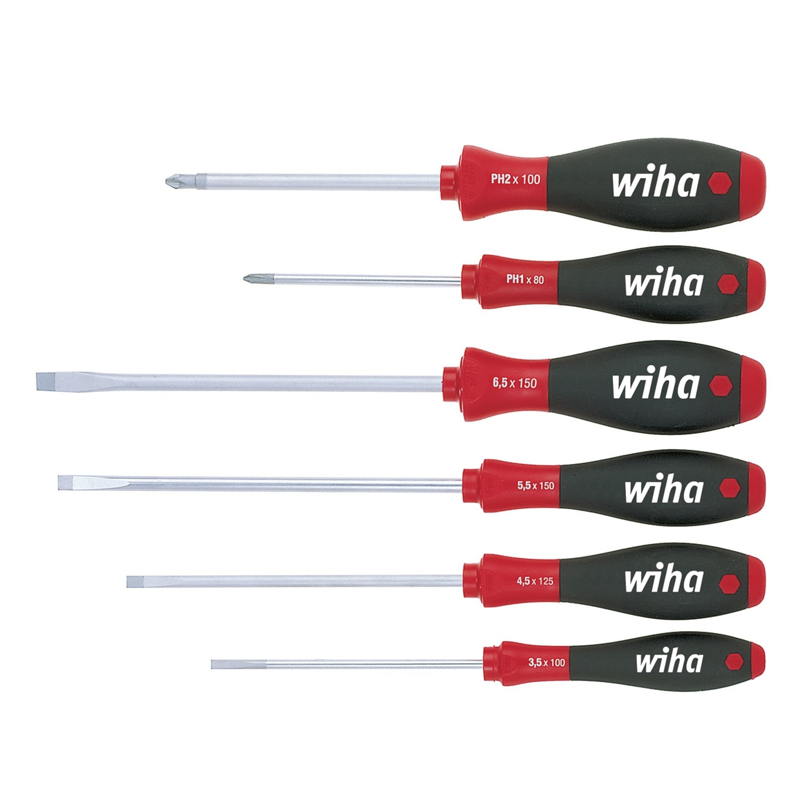 Wiha 6 Piece Slotted/Pozi Softfinish Screwdriver Set 07153 – Masterlec