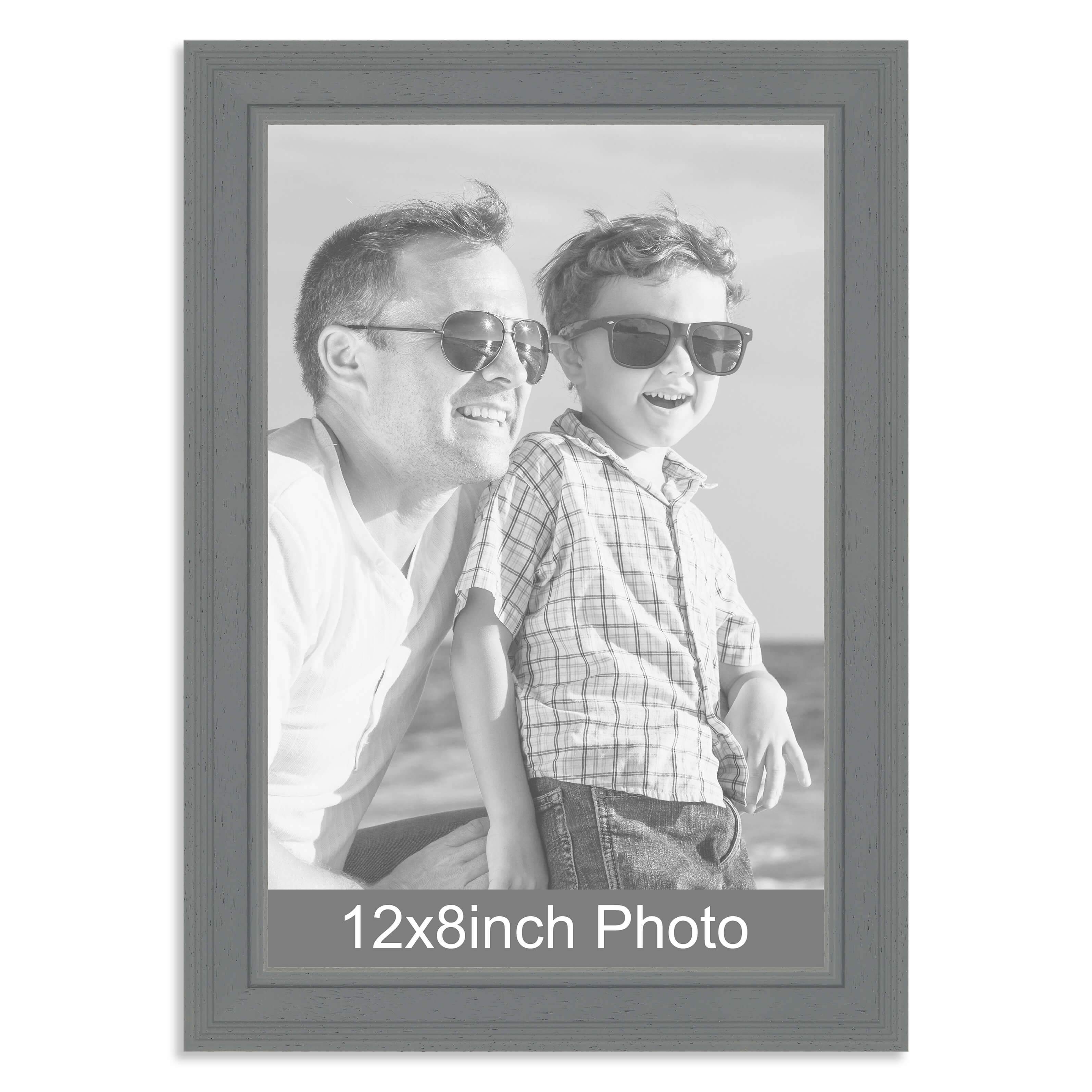 12 x 8inch Grey Wooden Photo Frame for a 12×8/8x12in photo