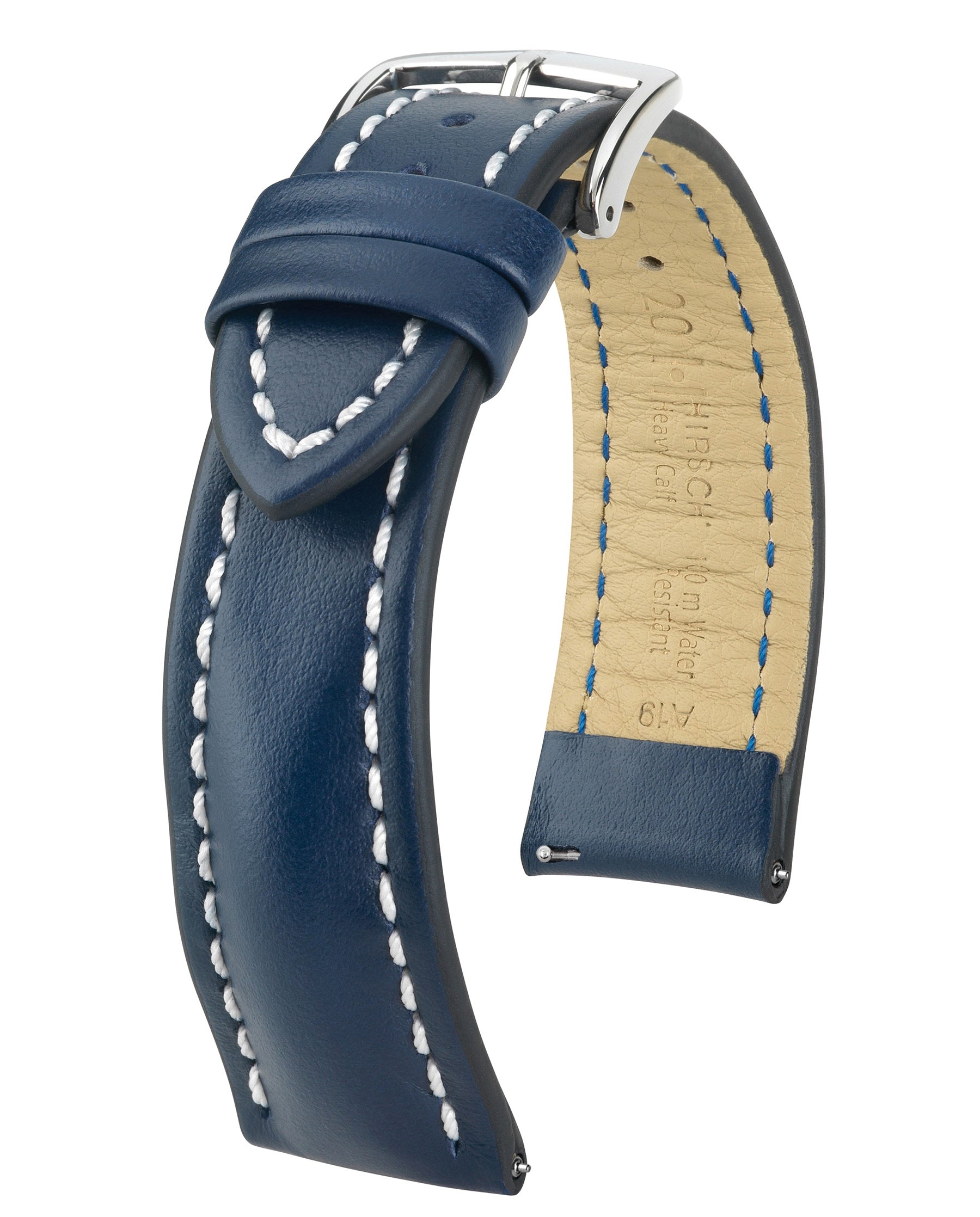 HEAVY CALF | Durable Water Resistant Leather | Blue- 18mm – Strapped For Time