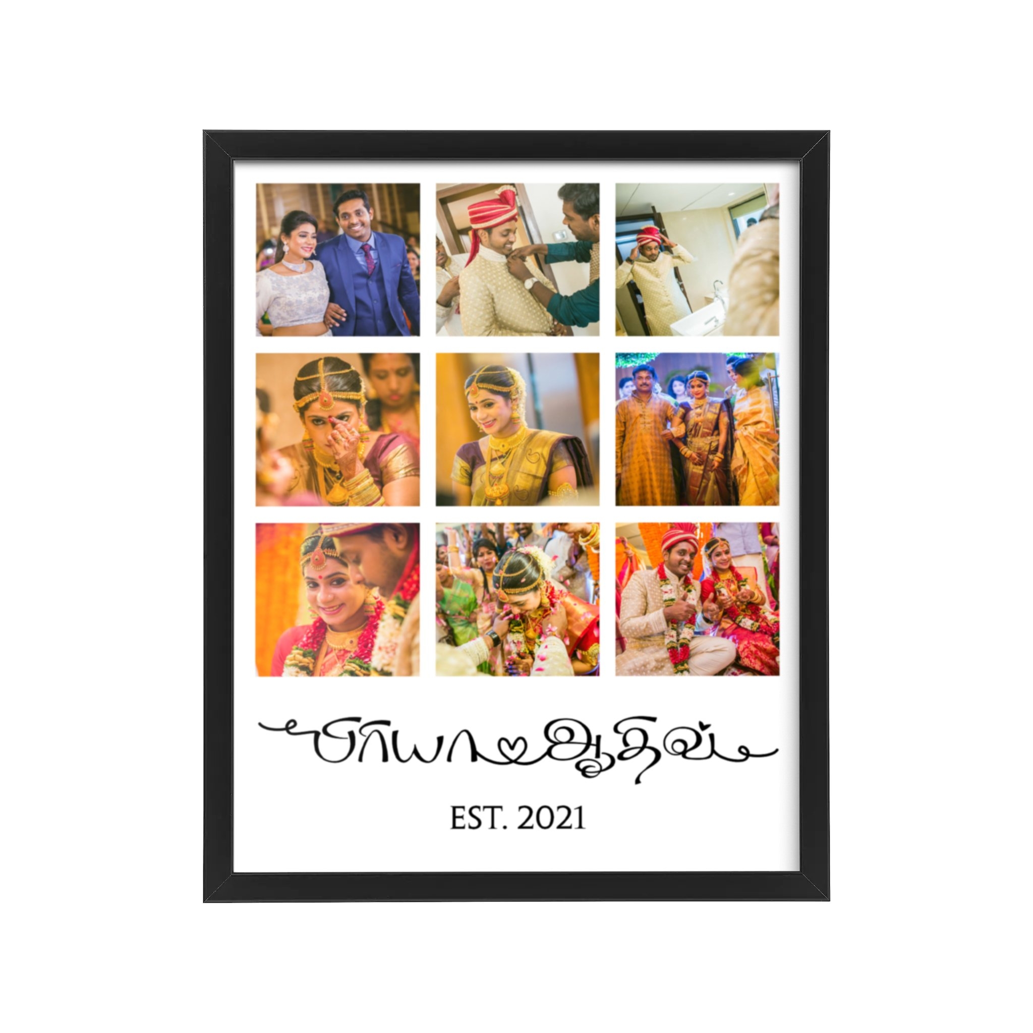 Personalised Tamil Wedding Photo Frame Collage Wedding Anniversary Gifts, 30×40 cm / White – Ai Printing