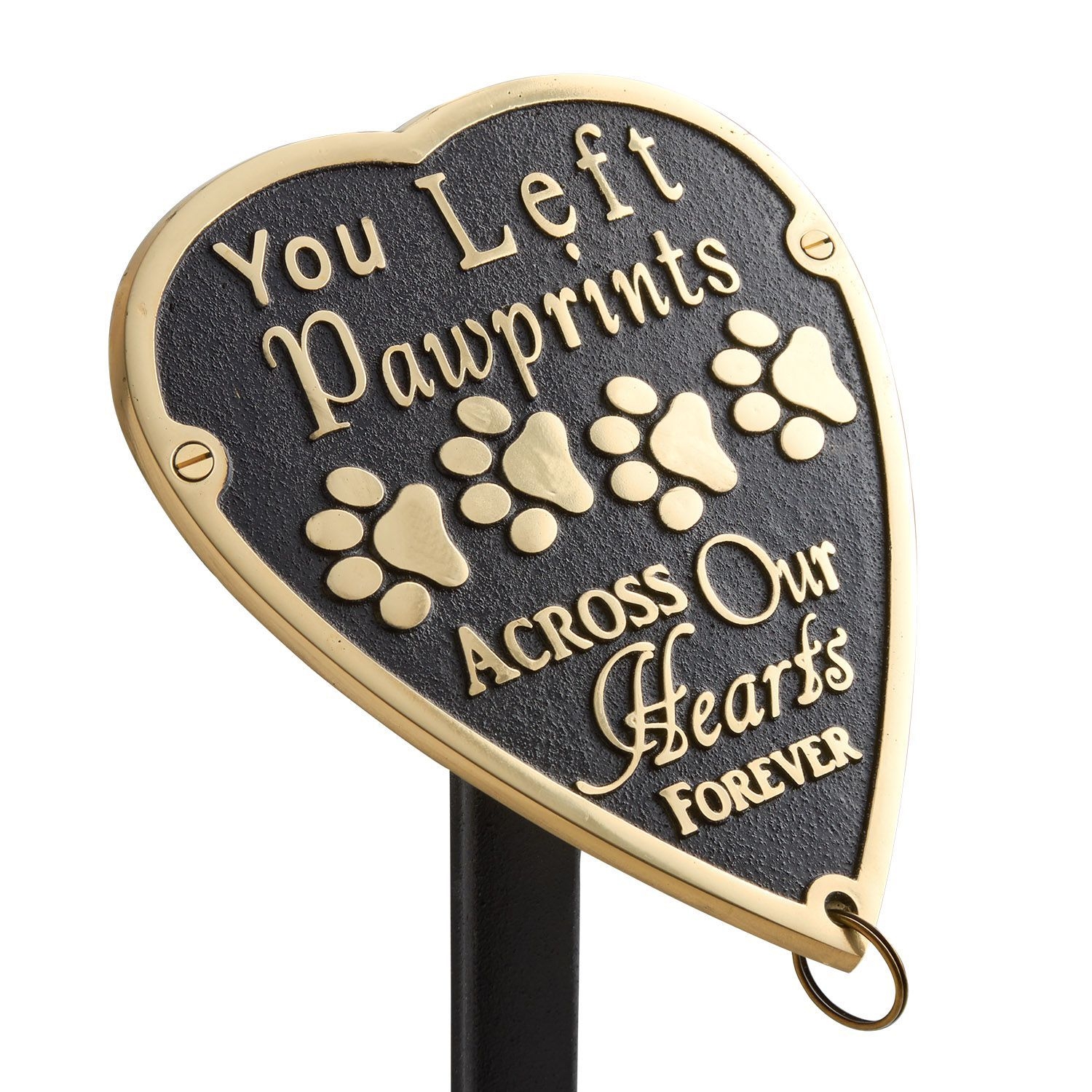 Pet Memorial ‘Pawprints’ Metal Plaque With Stake For Dog Or Cat. Garden Stones Statue Gift Alternative Idea – Plain Paws