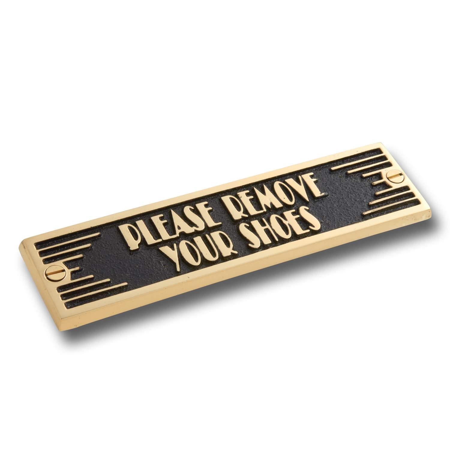 Please Remove Your Shoes Metal Door Sign.  Art Deco Style Home Décor Wall Plaque Accessories – Please Remove Your Shoes Aluminium