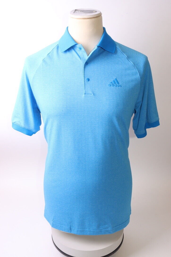 Adidas Men’s Moss Stitch Jacquard Polo Shirt – S – Blue – Get That Brand