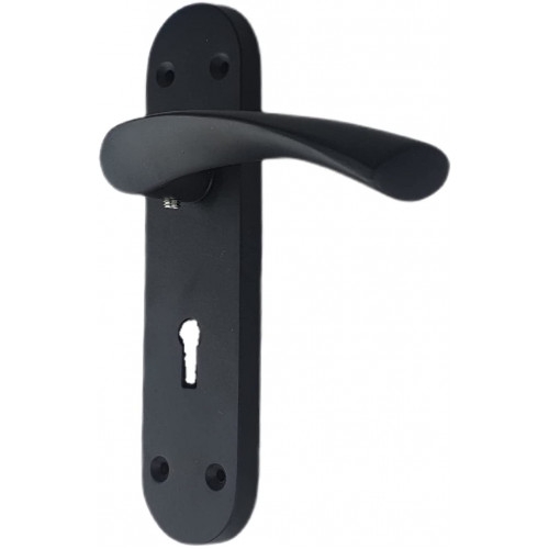 Astrid Lever Lock Door Handles On Backplate – Matt Black Finish – Golden Grace… – My Door Handles