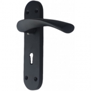 Astrid Lever Lock Door Handles On Backplate – Matt Black Finish – Golden Grace… – My Door Handles