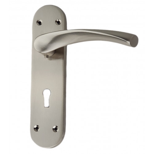 Astrid Lever Lock Door Handles On Backplate – Stainless Steel Finish – Golden Grace – My Door Handles