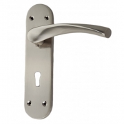 Astrid Lever Lock Door Handles On Backplate – Stainless Steel Finish – Golden Grace – My Door Handles