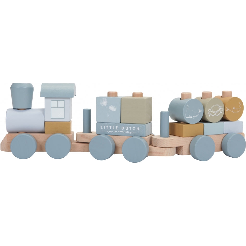 LD WOODEN STACKING TRAIN | OCEAN- 22 PCS – Pippeta