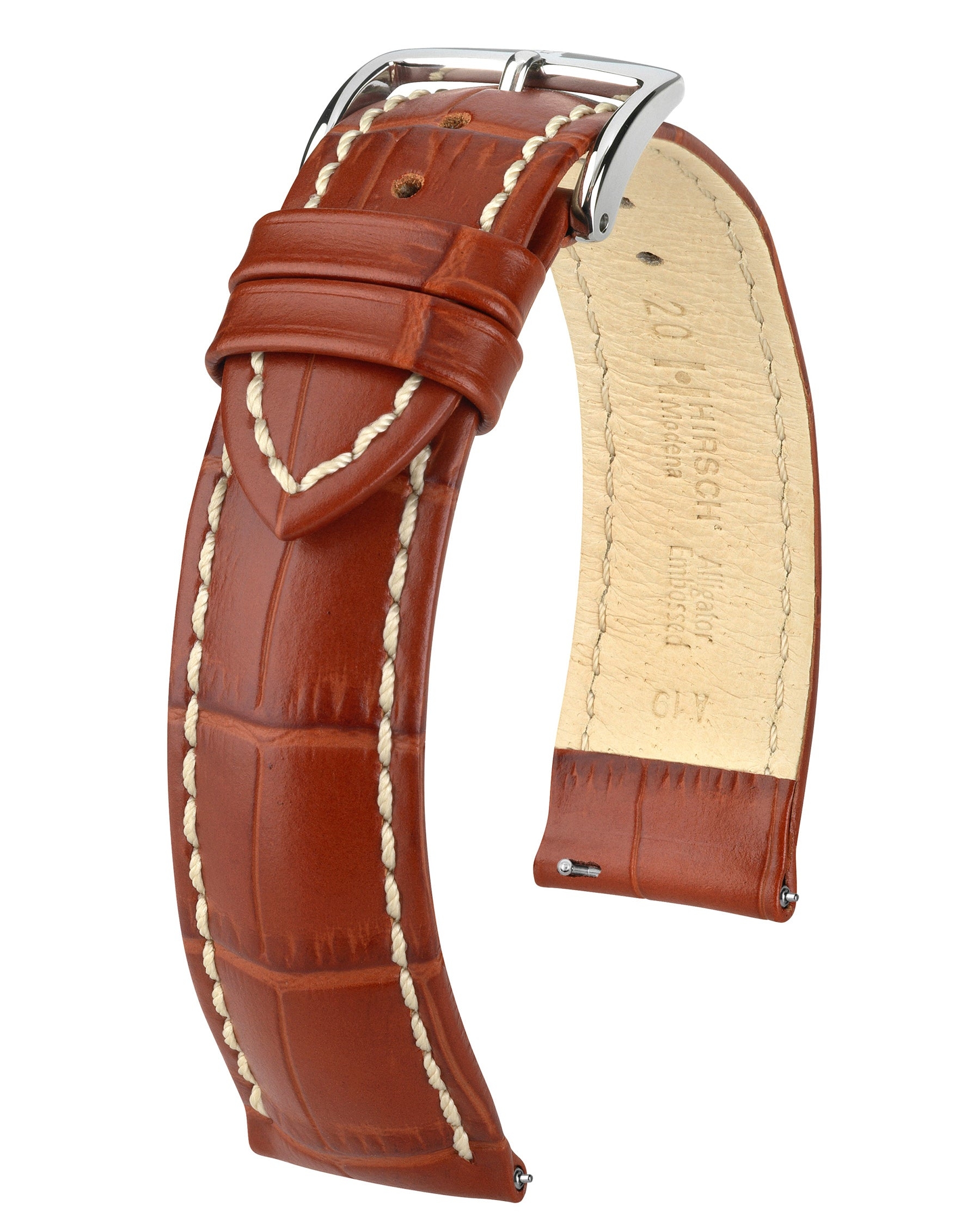Hirsch Modena Watch Band Gold Brown- 18mm – Strapped For Time