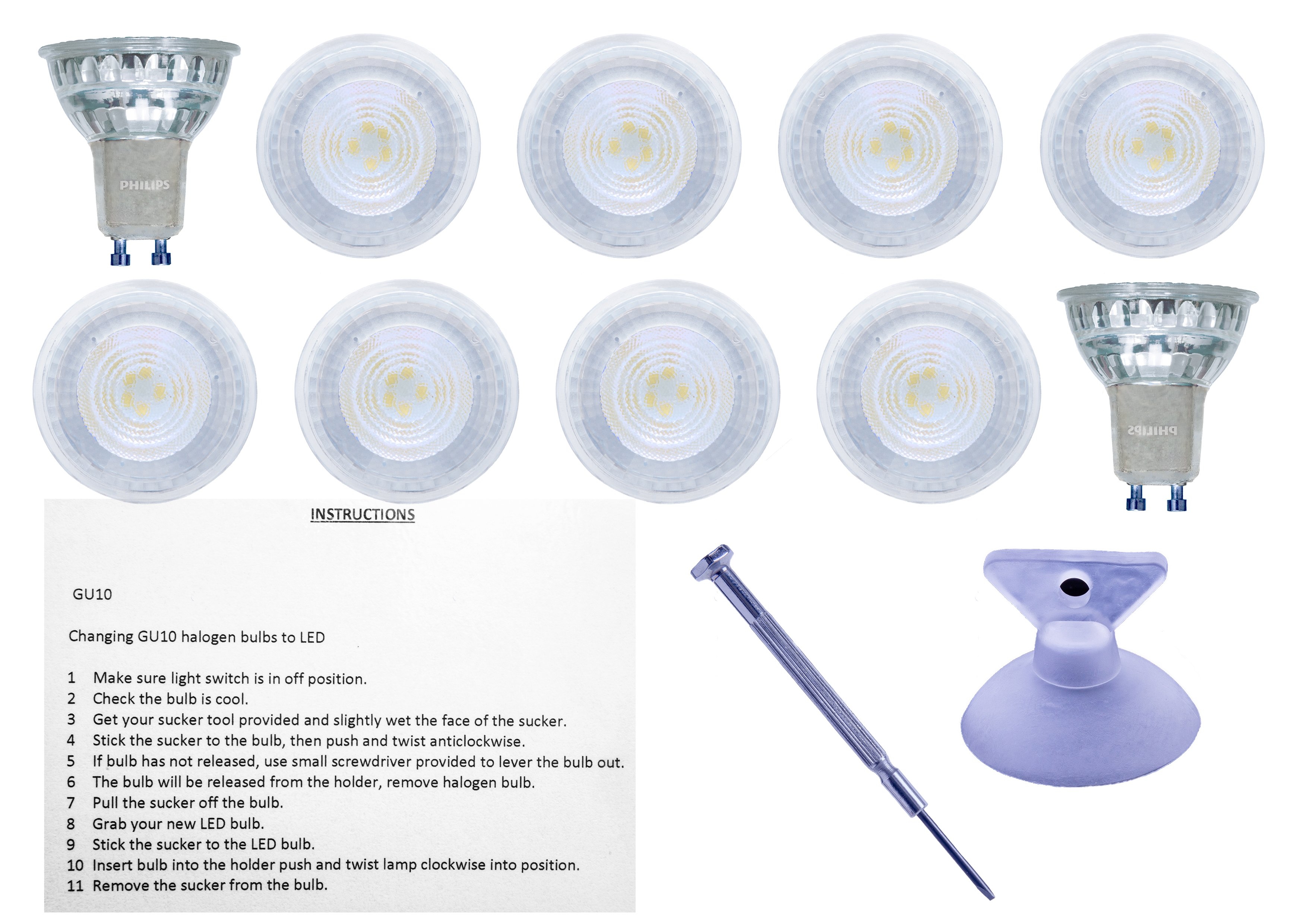 10 x GU10 LED Conversion Pack – LED Made Easy Shop