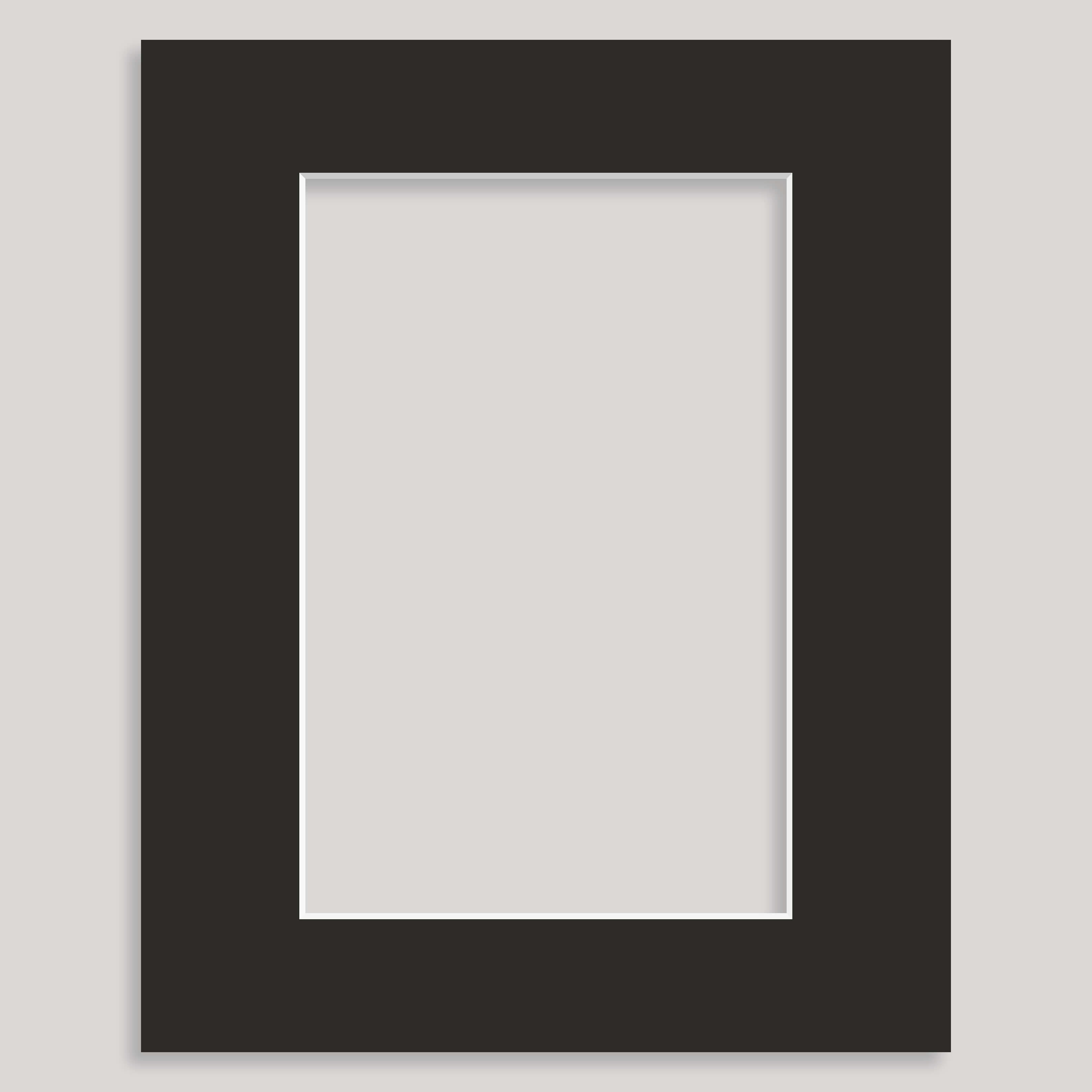 10x8inch Photo/Picture Mount for a 7.5x5inch Picture/Photo (individually bagged) – 8011 Black