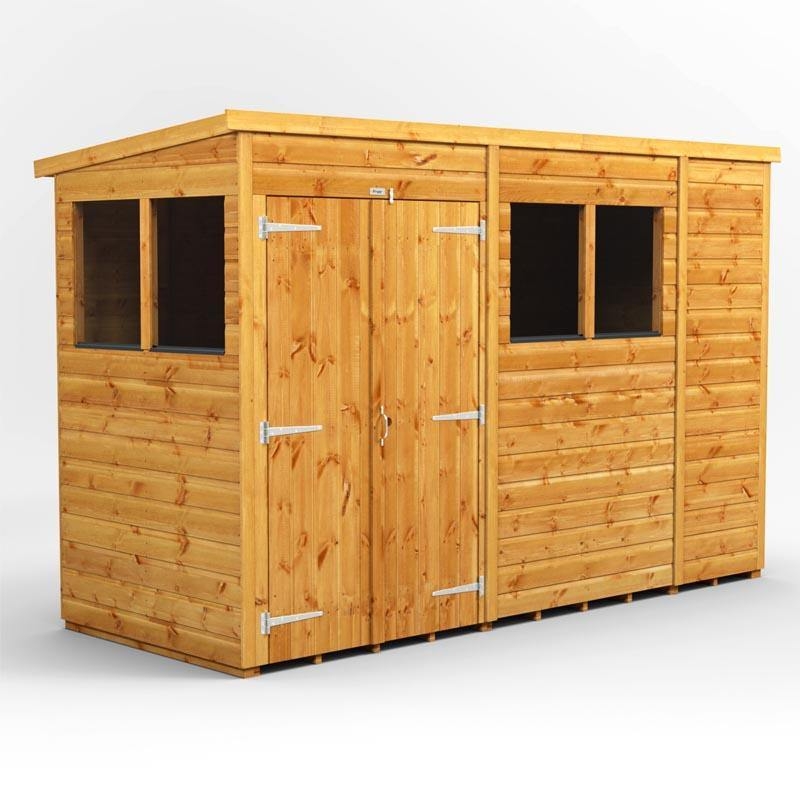 Power Premium Pent Wooden Shed, 10×4 / Double – Powersheds – Spearhead Outdoors