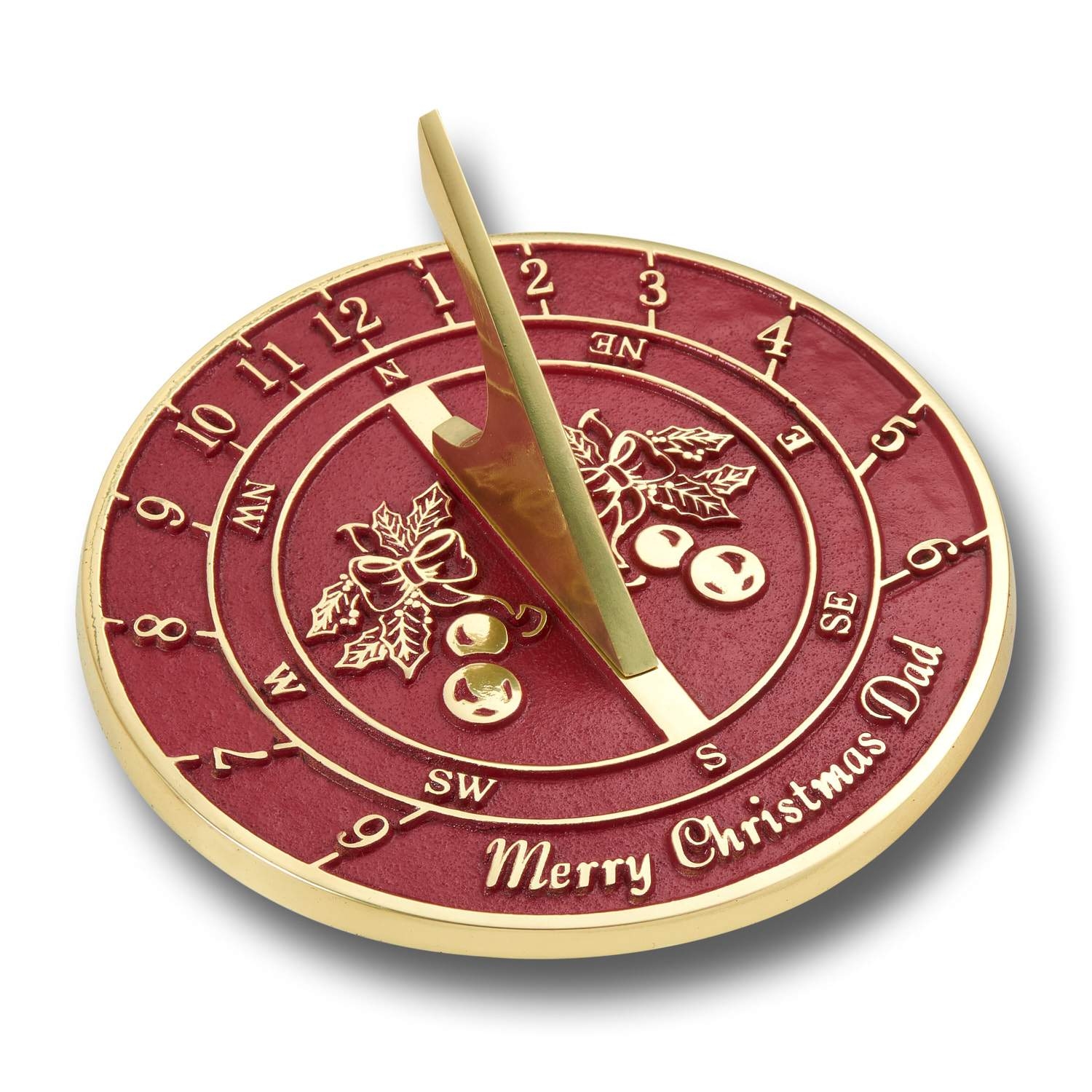 Christmas Sundial Gift For Dad. Heavy Duty Cast Brass Sundial Gift Handmade In England Just For Him.