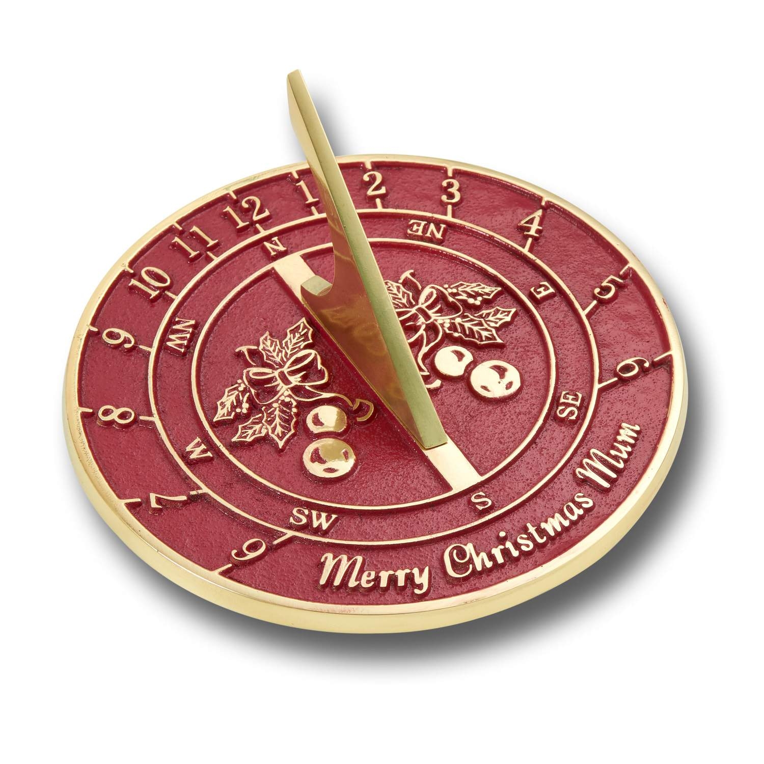 Christmas Sundial Gift For Mum. Heavy Duty Cast Brass Sundial Gift Handmade In England Just For Her.