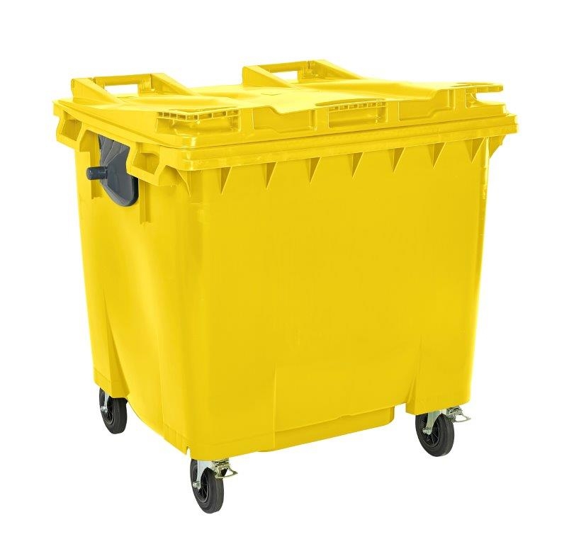 1100L Four Wheel Plastic Bin – Yellow