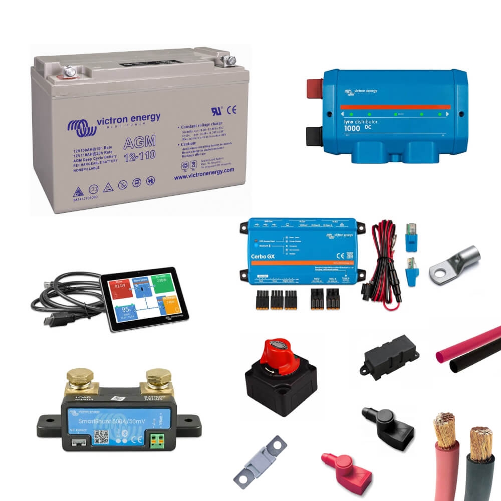 110Ah AGM Deep Cycle Battery System – Victron Energy – Campervan Electrical System – Vunked