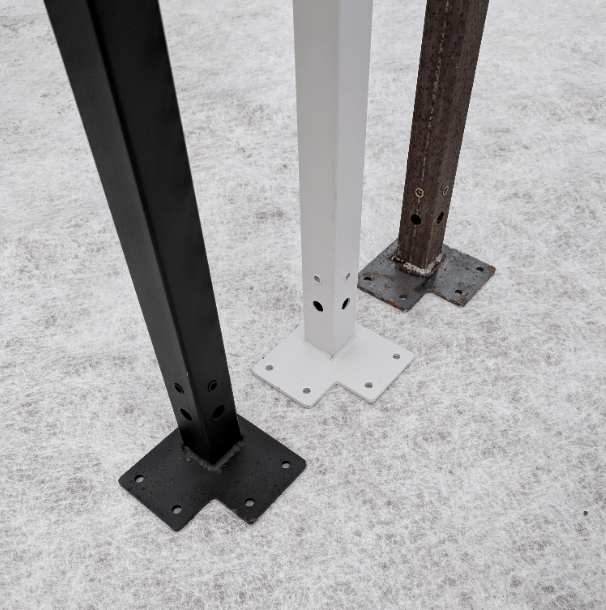 Half Height Corner Post & Foot (HH) 1.25m | 40x40mm Ghost Grey (Powder Coated)
