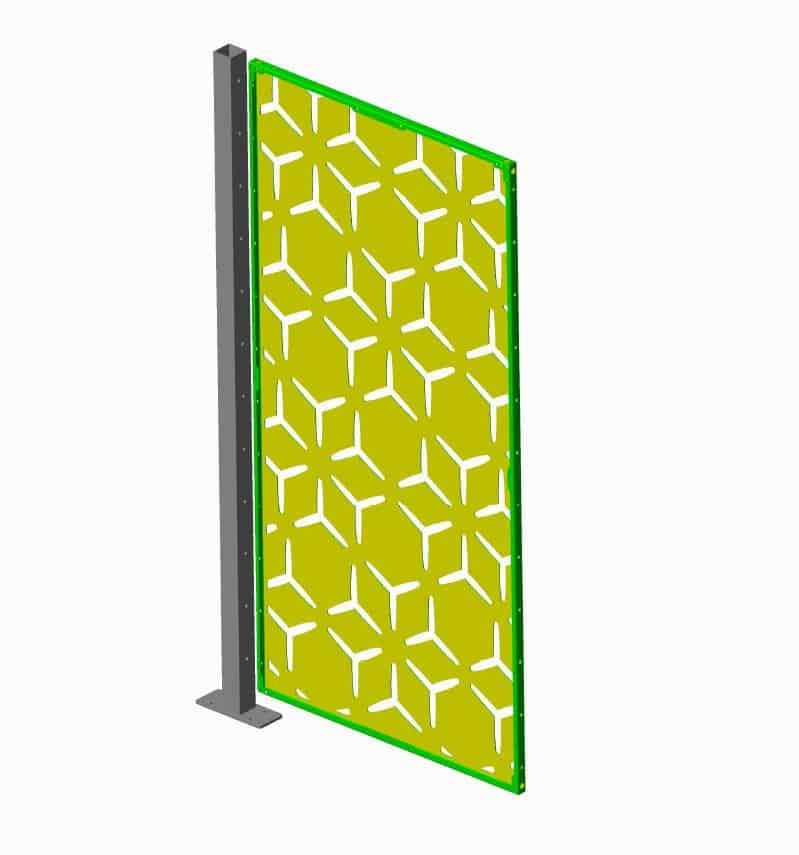 Half Height Straight Post & Foot (HH) 1.25m | 40x40mm Jet Black (Powder Coated)