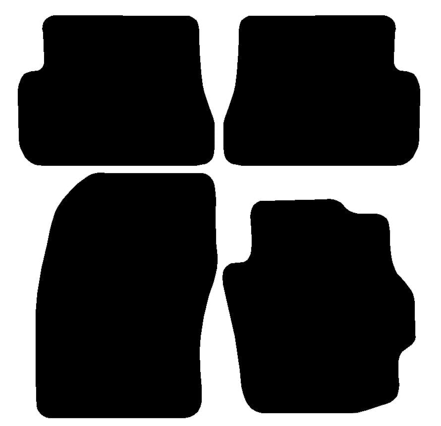 Car Mat – Mazda – 3 – 2004 To 2005 – Black Fabric – 4 Piece Floor Mat Solid Color With Trim