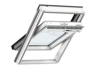 Velux – VELUX GGL CK04 SD5J2 WhitePainted CentrePivot Conservation Package, Recessed Tiles,55×78 Roof WIndow