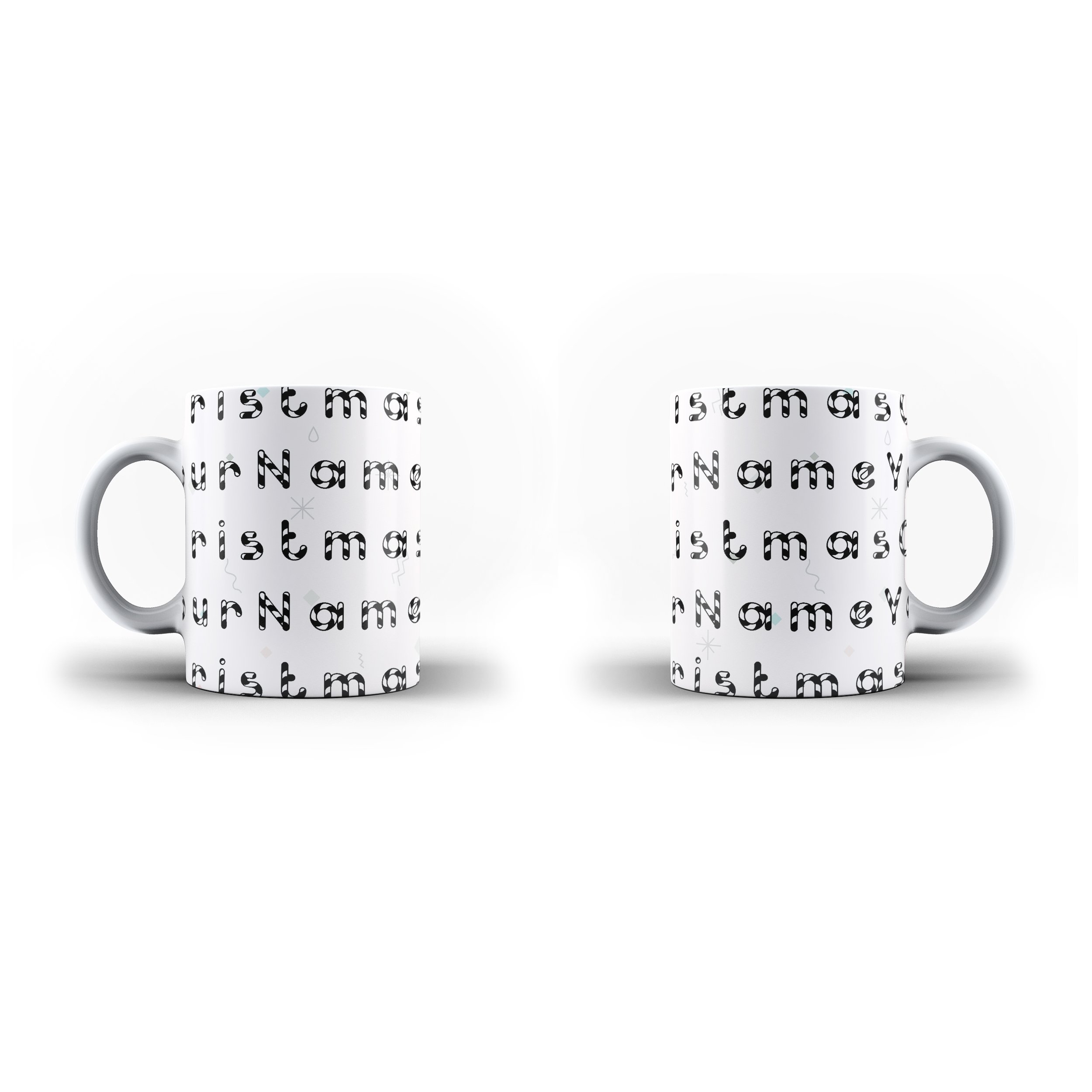 Cute Christmas Pattern A – White Ceramic Mug – Ai Printing