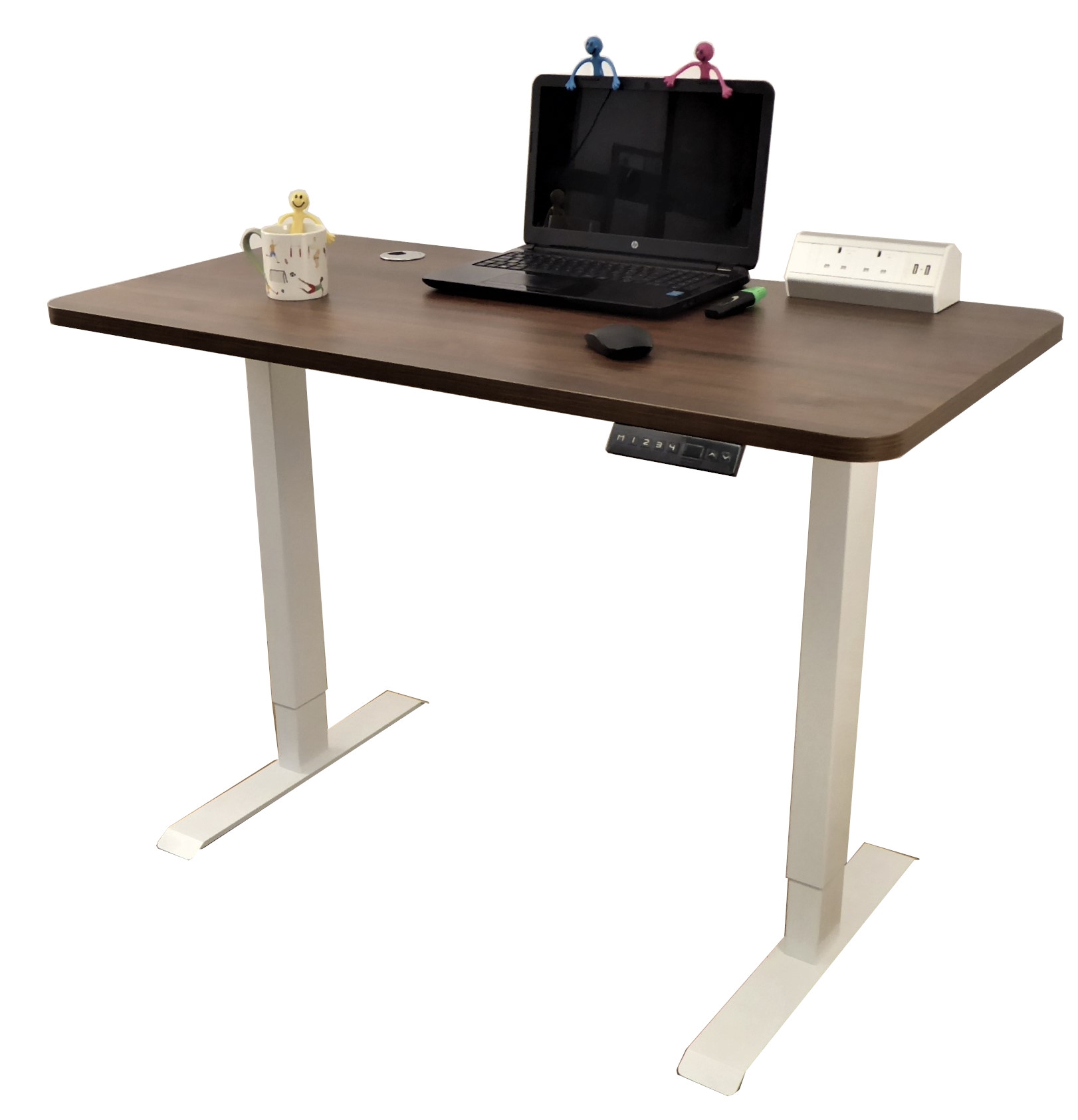 NEW Home Office Height Adjustable Desks 1200mm x 600mm Tops – White Frame NT33-2 – Up Standesk