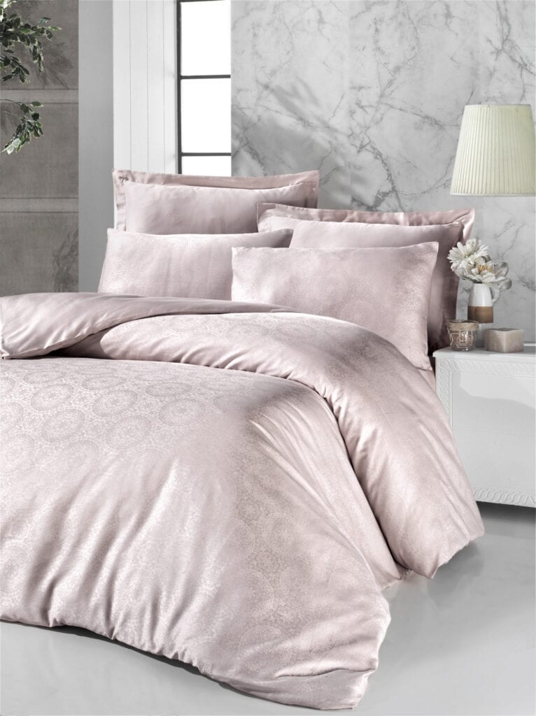 Satin Double Quilt Cover Set – Valeria – Cream