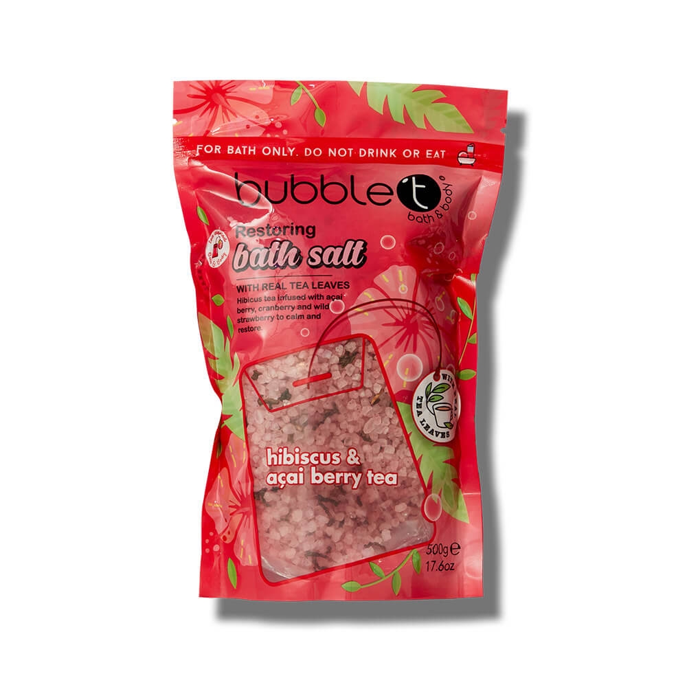 Bubble T Hibiscus & Acai Berry Tea Bath Salts 500g
