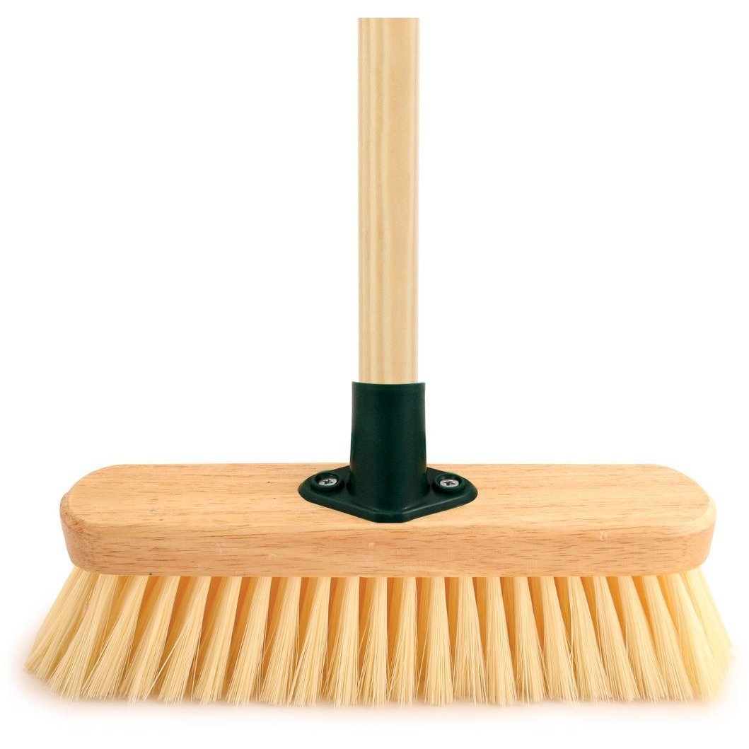 11″ Soft Cream Sweeping Brush Synthetic Indoor Broom with Handle