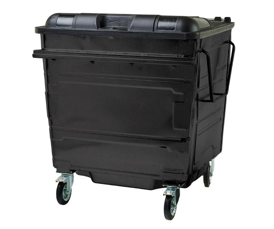 1280L Steel Wheelie Bin – Black
